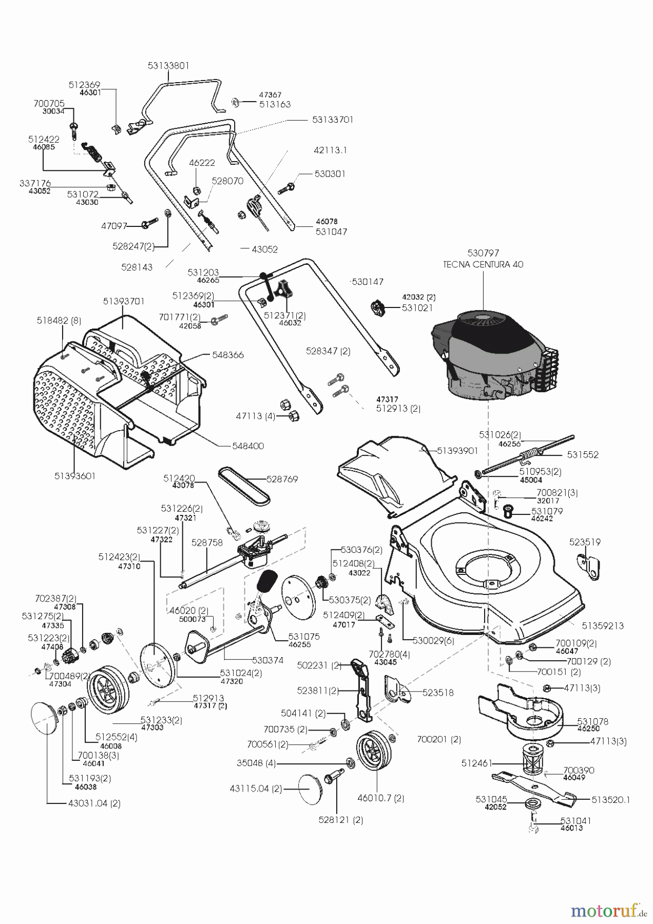 AL-KO Gartentechnik Benzinrasenmäher Tornado 4600 BR Seite 1