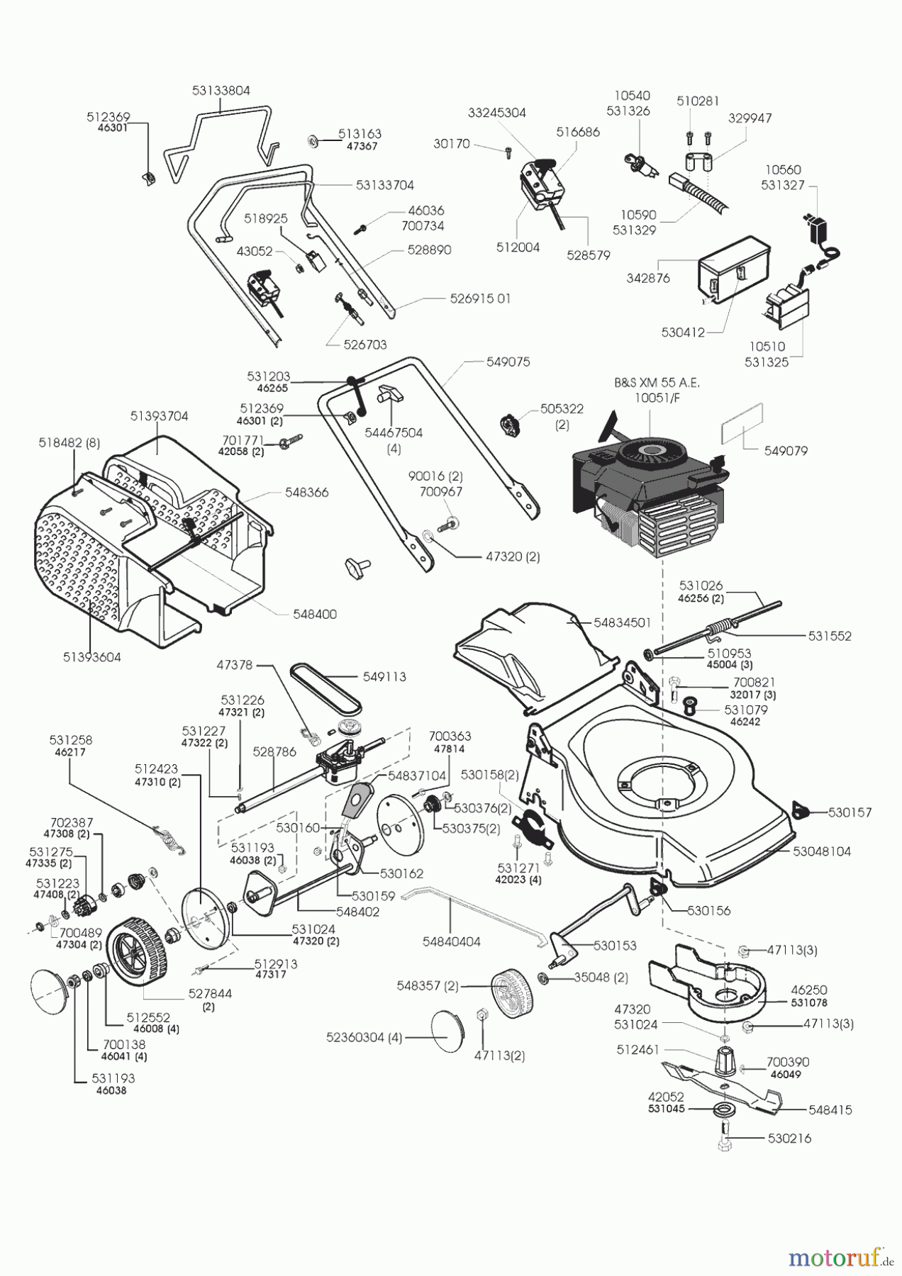 AL-KO Gartentechnik Benzinrasenmäher Comfort 52 BRE 01/1999 - 03/2000 Seite 1
