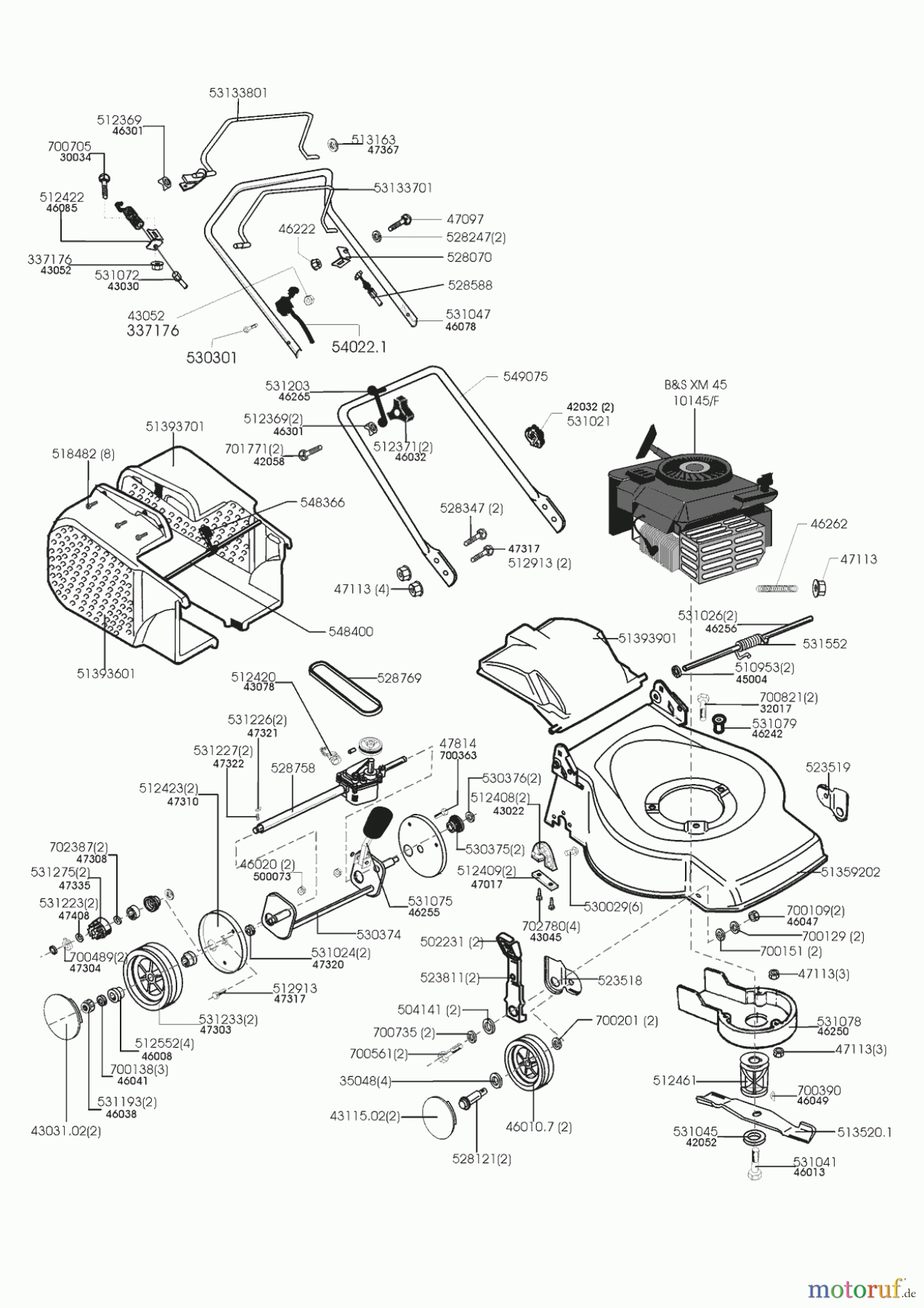 AL-KO Gartentechnik Benzinrasenmäher Piro Exterior 46 BR 02/1999 Seite 1