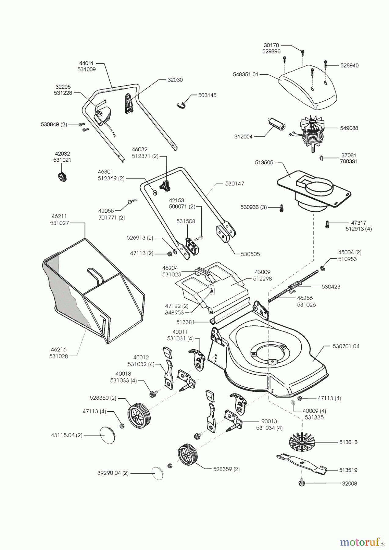AL-KO Gartentechnik Elektrorasenmäher 40 E 04/1999 - 02/2001 Seite 1
