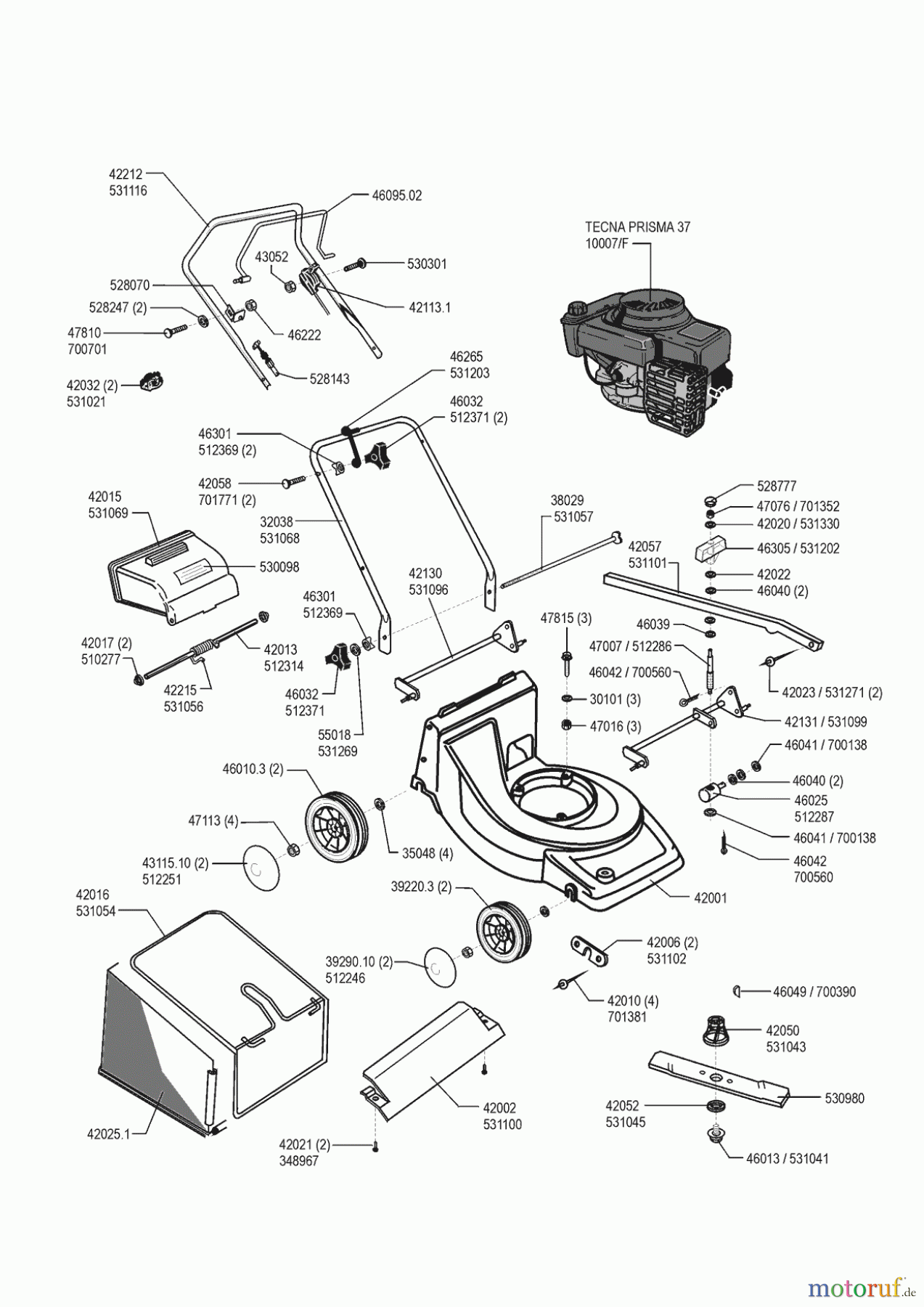 AL-KO Gartentechnik Benzinrasenmäher LM / NL 424 A Seite 1