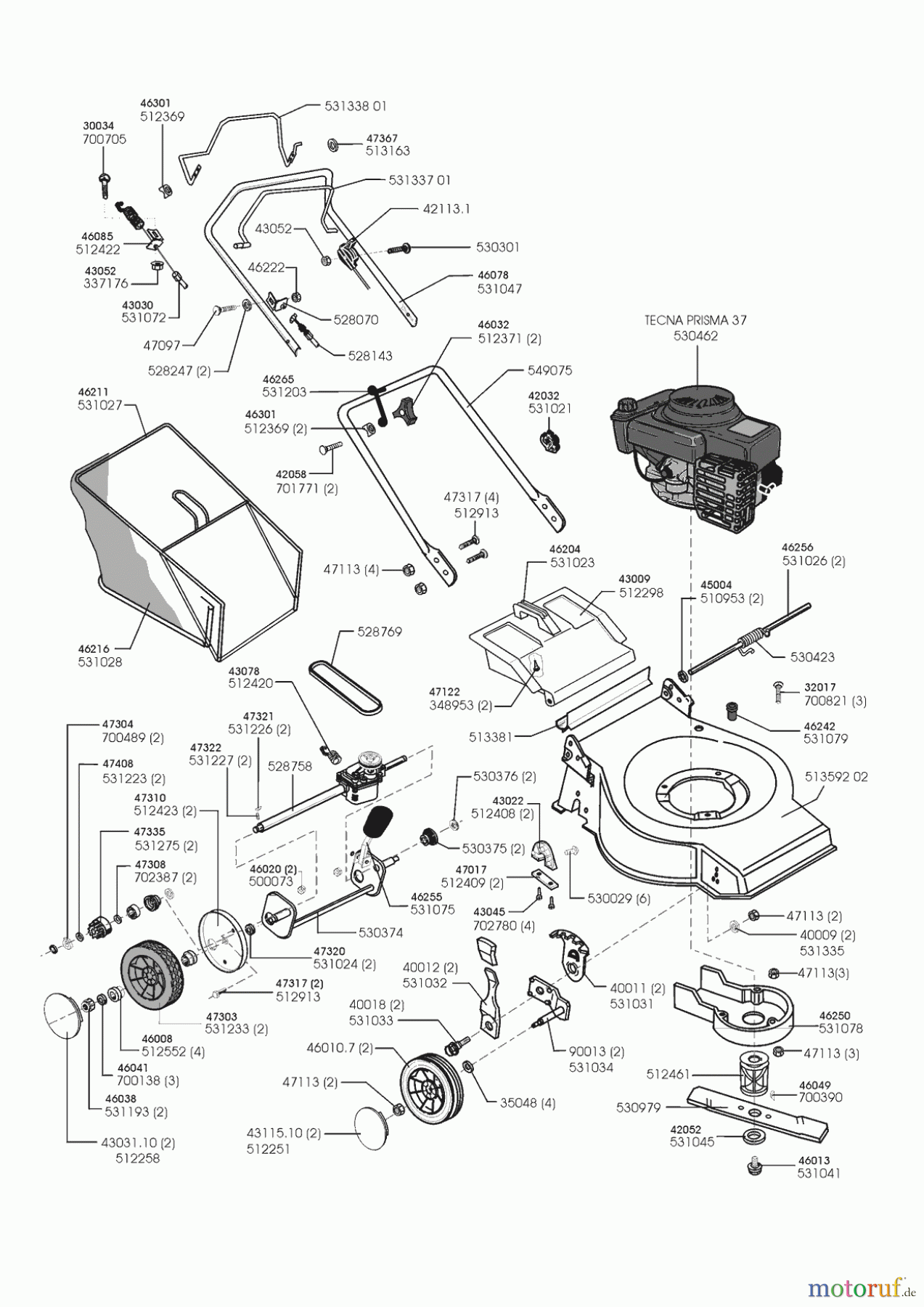 AL-KO Gartentechnik Benzinrasenmäher 4637 TR Seite 1