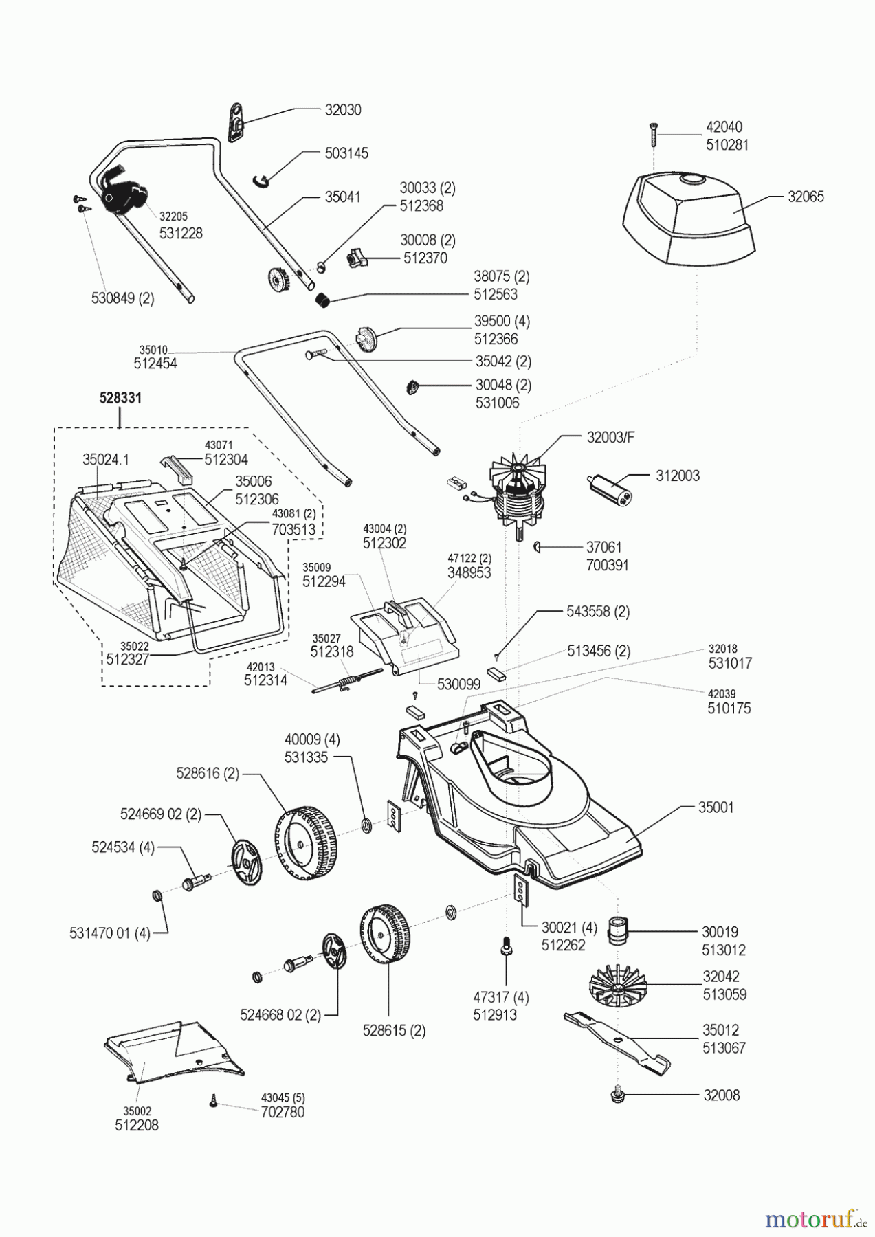 AL-KO Gartentechnik Elektrorasenmäher Topline 350 PLE ab 06/1999 Seite 1