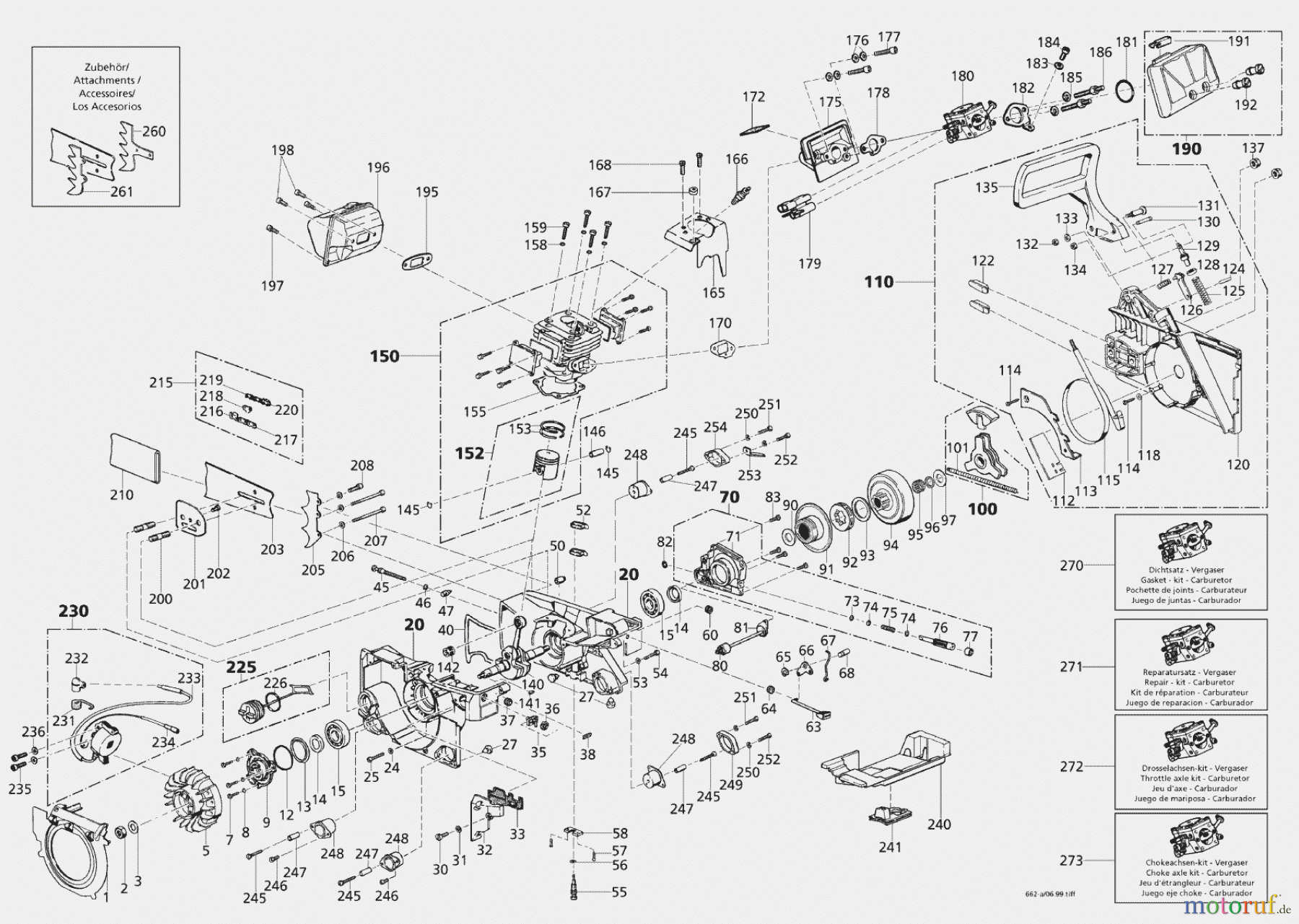  Solo by AL-KO Gartentechnik Kettensägen 662 ET 061999 Druck 9 662 712 ab 06/1999 [SN: ET 061999 Druck 9 662 712] Seite 1