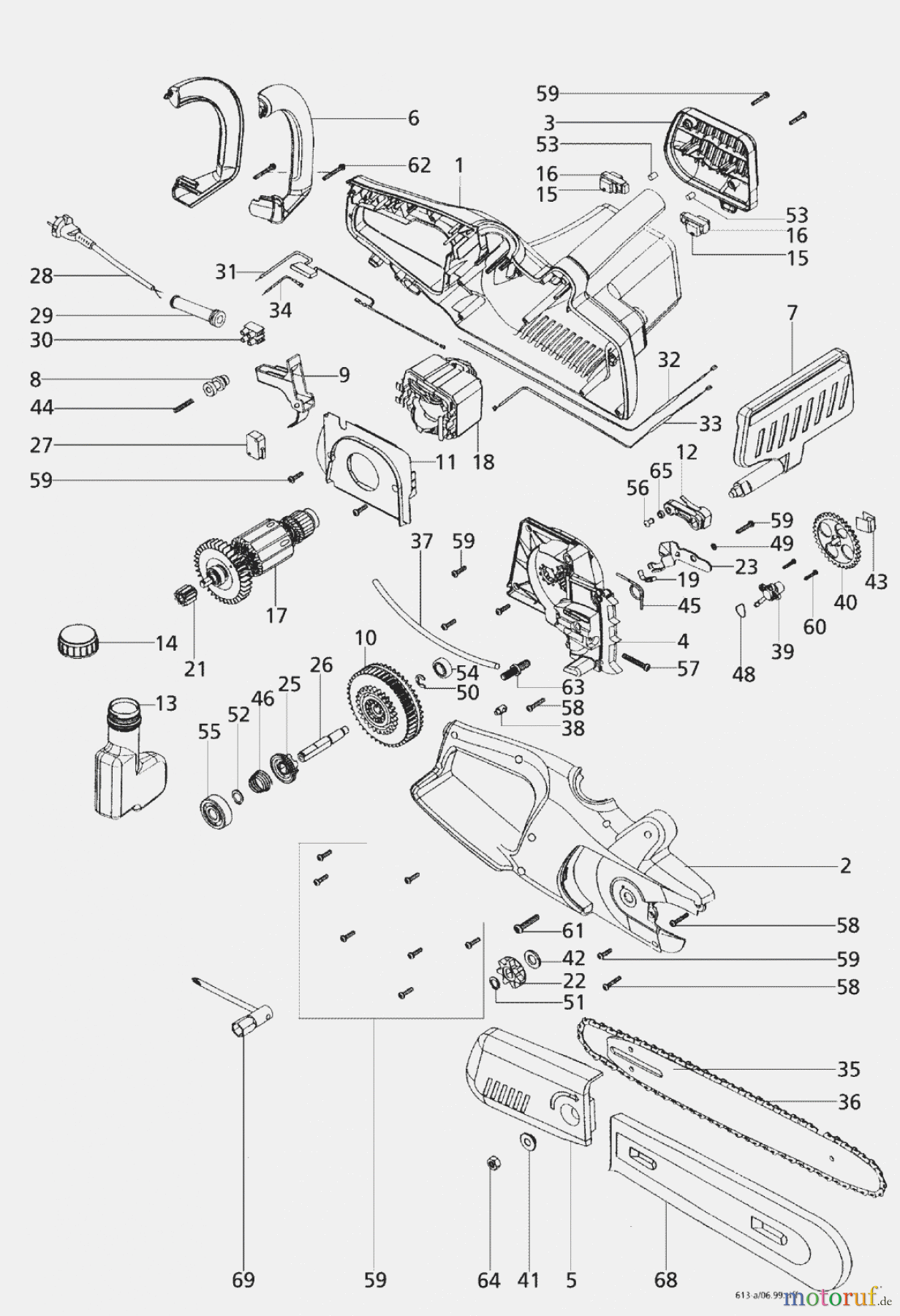  Solo by AL-KO Gartentechnik Kettensägen 613 ET 071999 Druck 9 613 700 07/1999 [SN: ET 071999 Druck 9 613 700] Seite 1