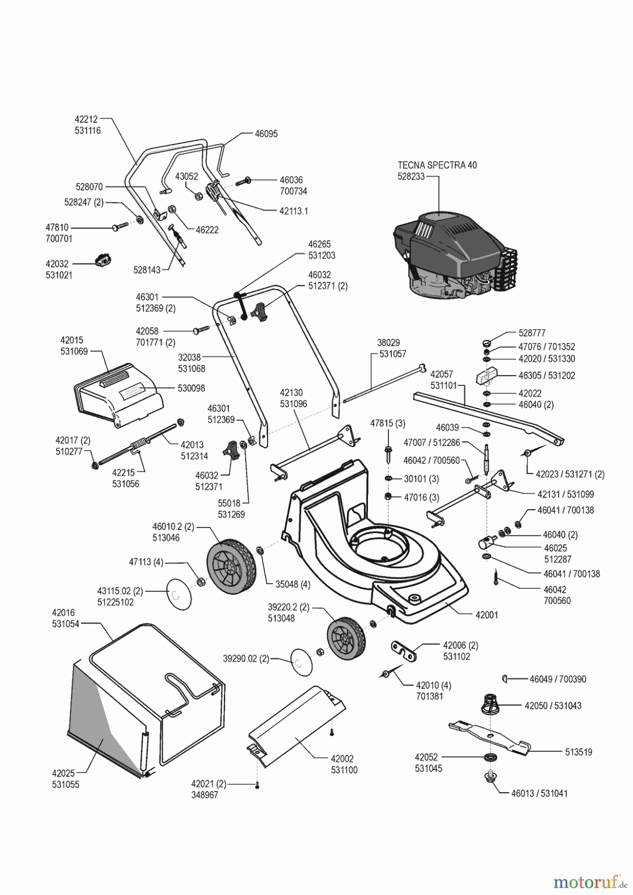 Sigma Gartentechnik Benzinrasenmäher SL 424 A 09/1999 - 01/2003 Seite 1