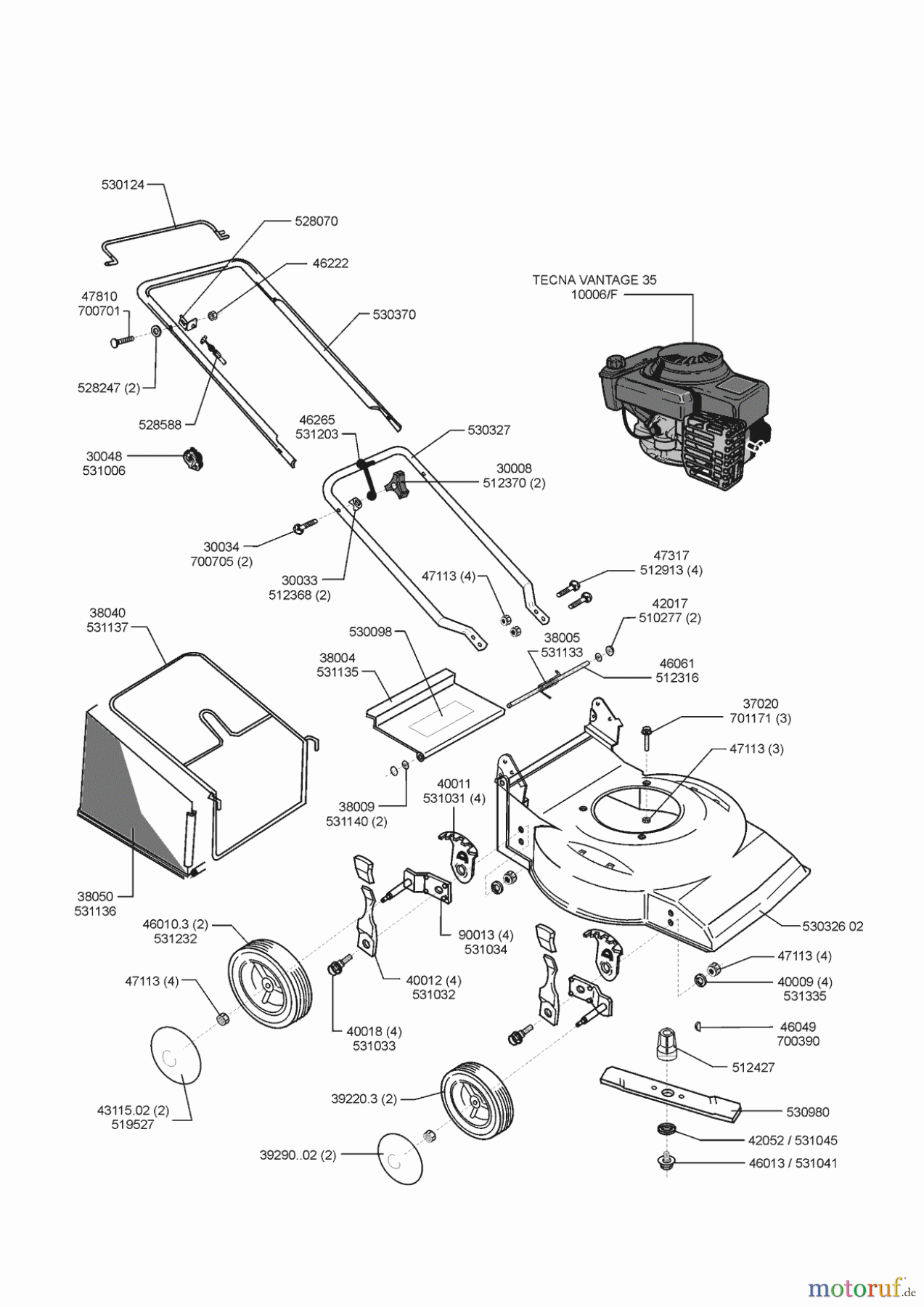 AL-KO Gartentechnik Benzinrasenmäher CL 414 LA 09/1999 - 10/2001 Seite 1