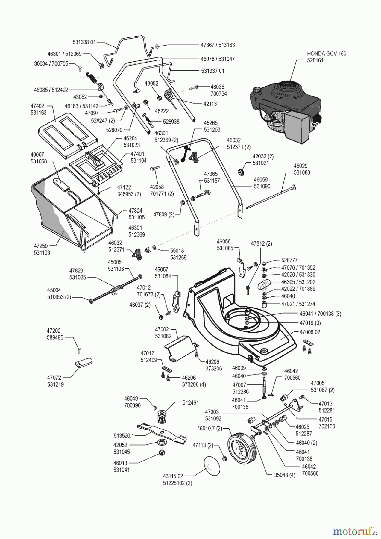 AL-KO Gartentechnik Benzinrasenmäher CL 47 BRH 09/1999 - 02/2000 Seite 1