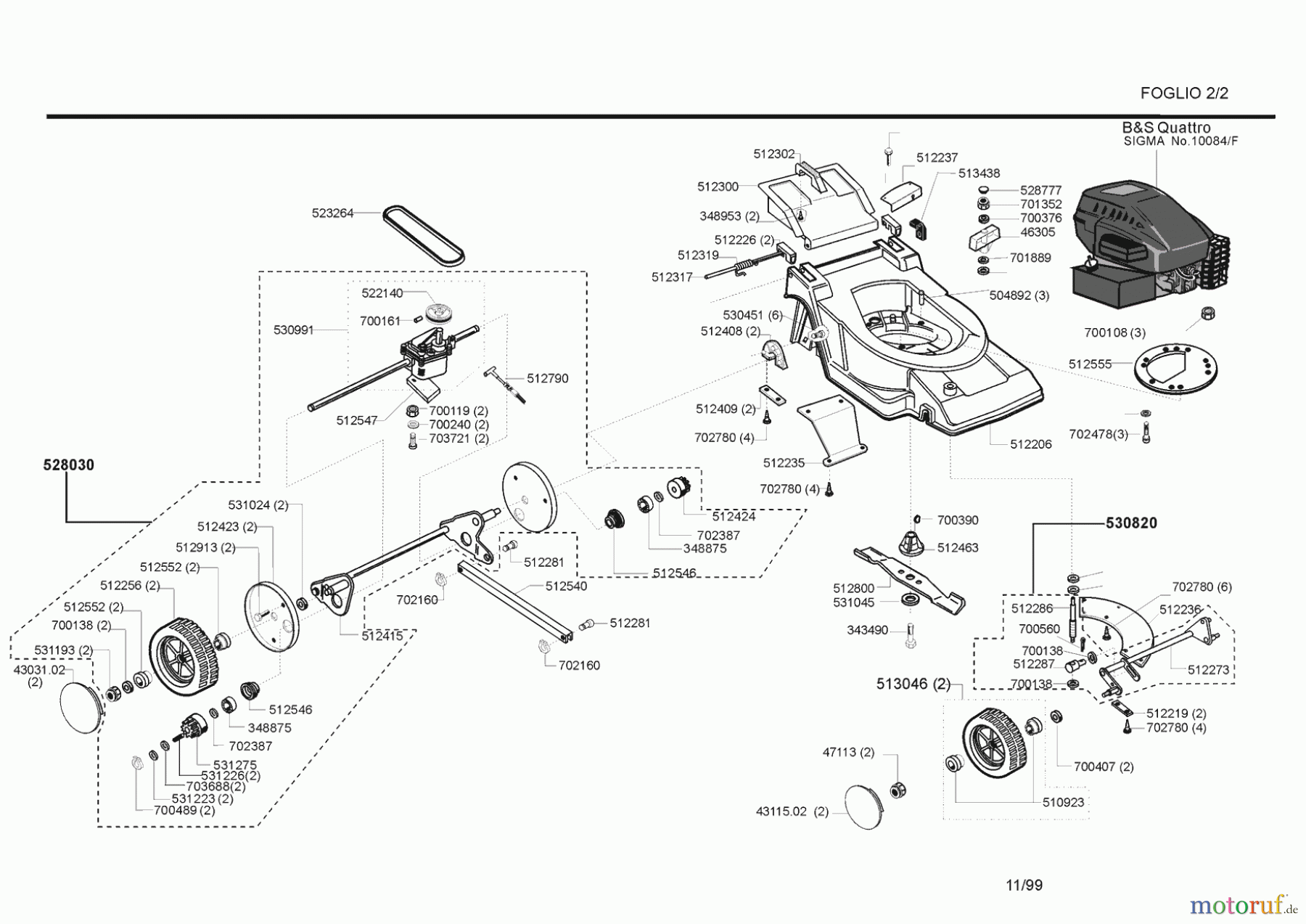 AL-KO Gartentechnik Benzinrasenmäher Top Line 484 SB ab 11/1999 Seite 2