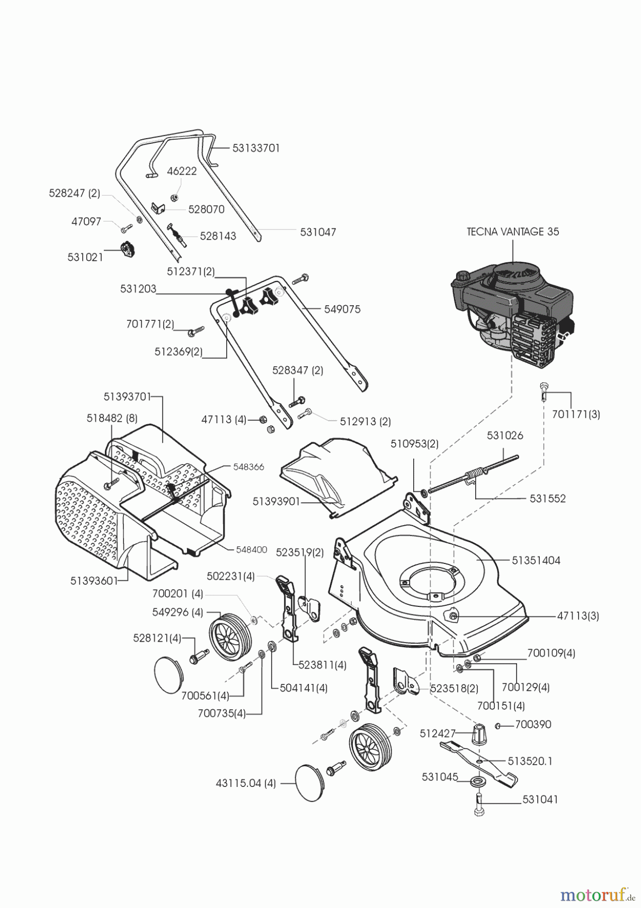 AL-KO Gartentechnik Benzinrasenmäher CL 46 B 11/1999 - 04/2002 Seite 1
