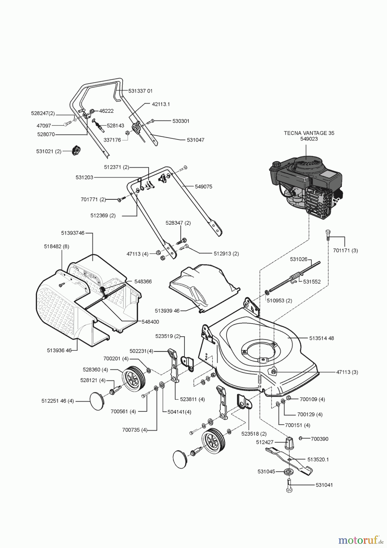 Budget Gartentechnik Benzinrasenmäher BBM 461 11/1999 - 10/2001 Seite 1