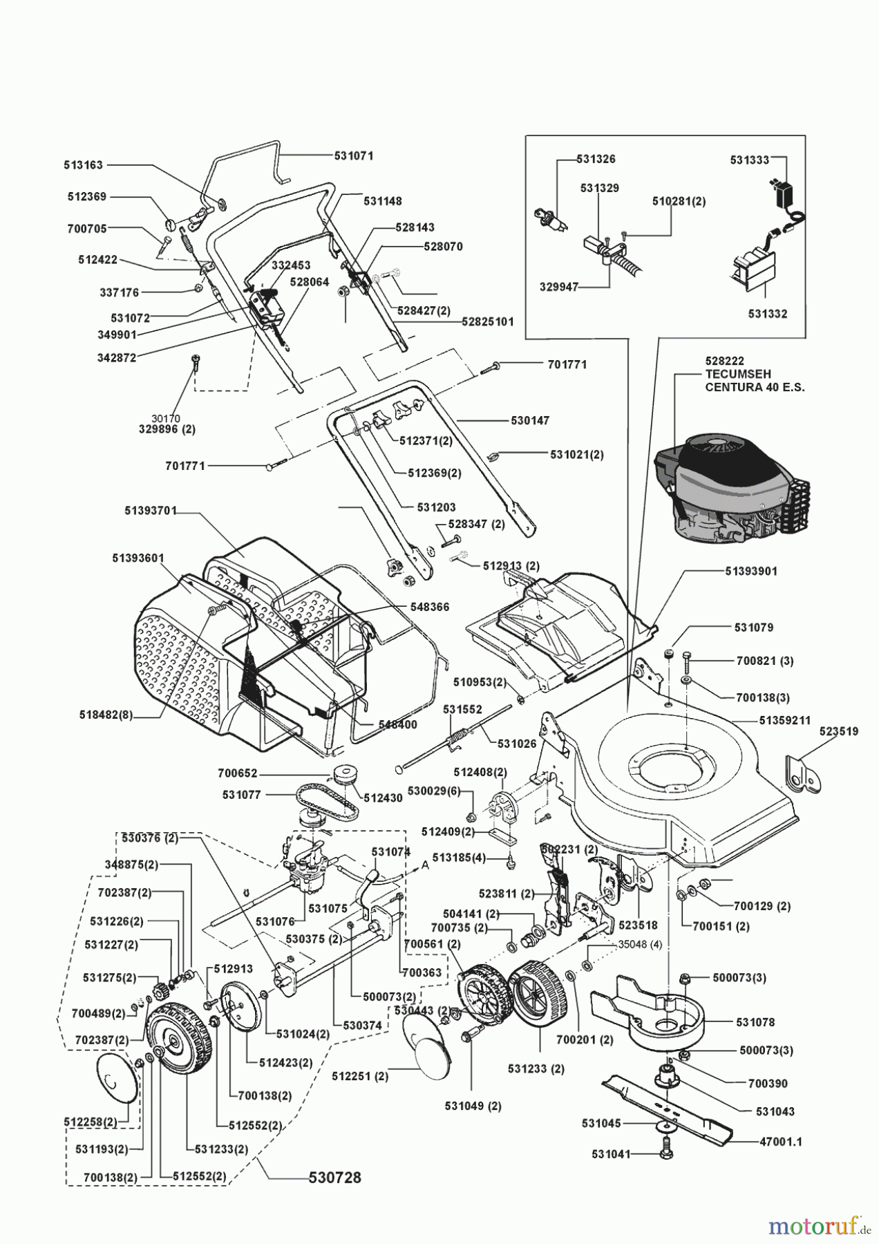 Garden Trend Gartentechnik Benzinrasenmäher MD 46 BRE 12/1999 - 03/2002 Seite 1