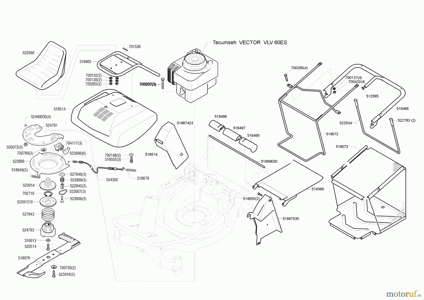AL-KO Gartentechnik Aufsitzmäher Ride on 700 ab 01/2000 Seite 3