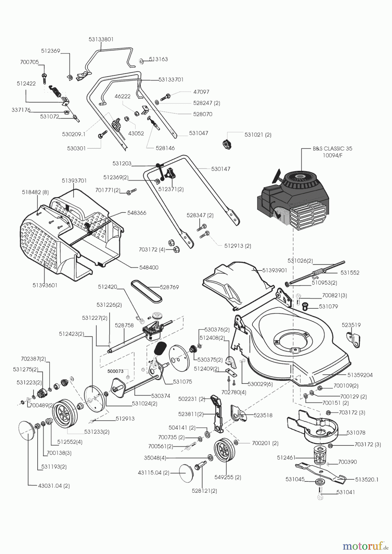AL-KO Gartentechnik Benzinrasenmäher CLASSIC 46 BR 01/2000 - 09/2001 Seite 1