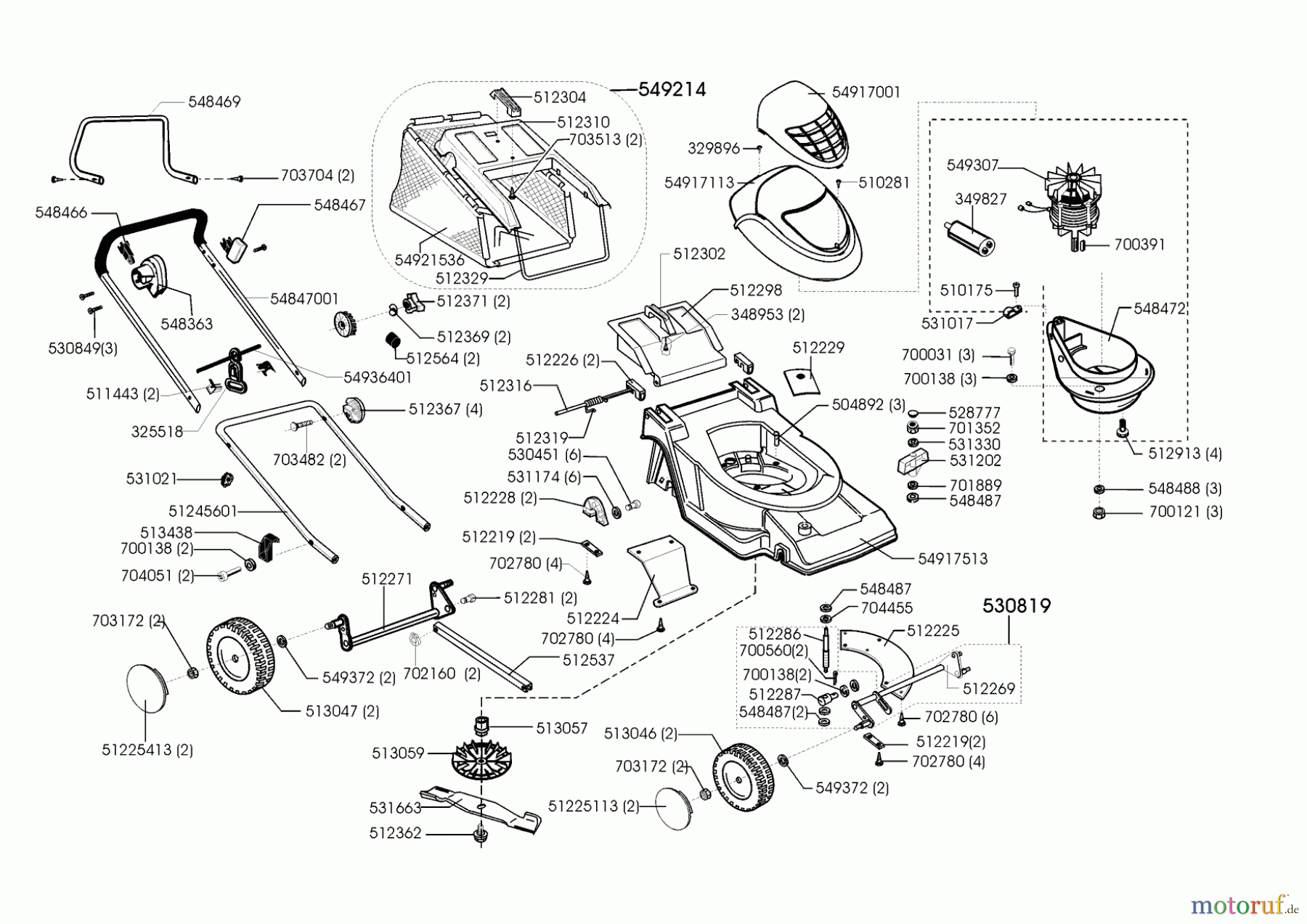 Euro-DIY Gartentechnik Elektrorasenmäher 1645 P ABS 02/2000 - 04/2001 Seite 1