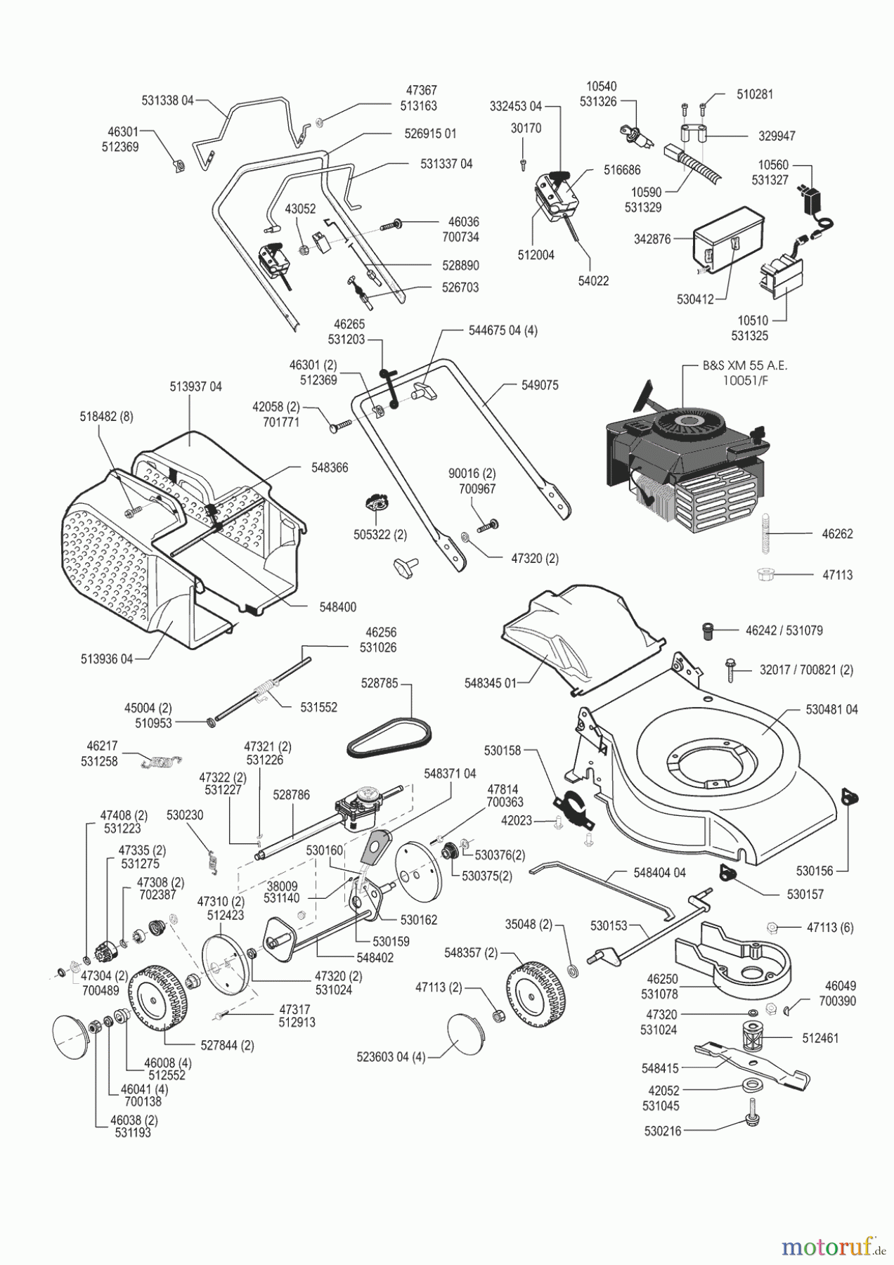 AL-KO Gartentechnik Benzinrasenmäher Comfort 52 BRE 03/2000 - 04/2003 Seite 1