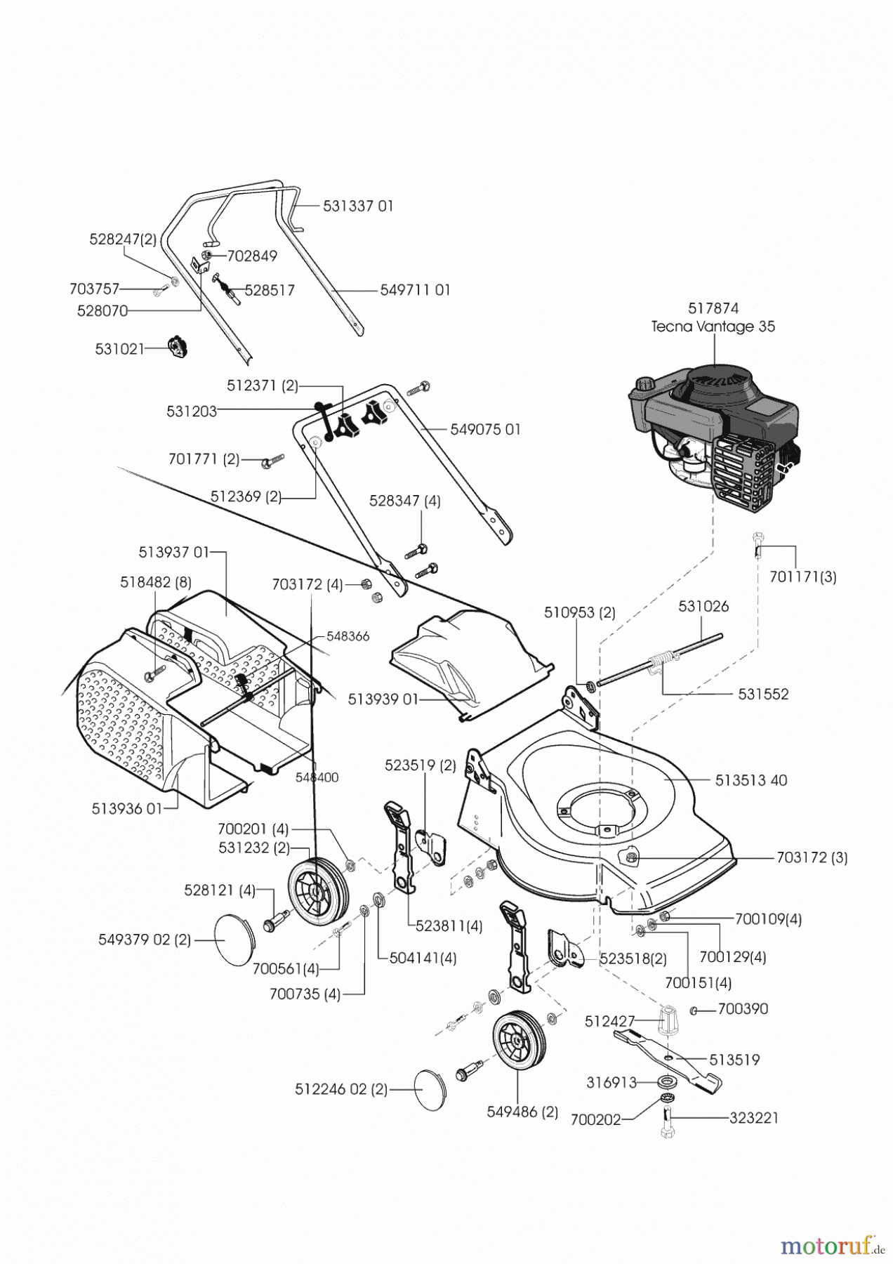  Uniropa Gartentechnik Benzinrasenmäher 40 B  ab 12/2000 Seite 1