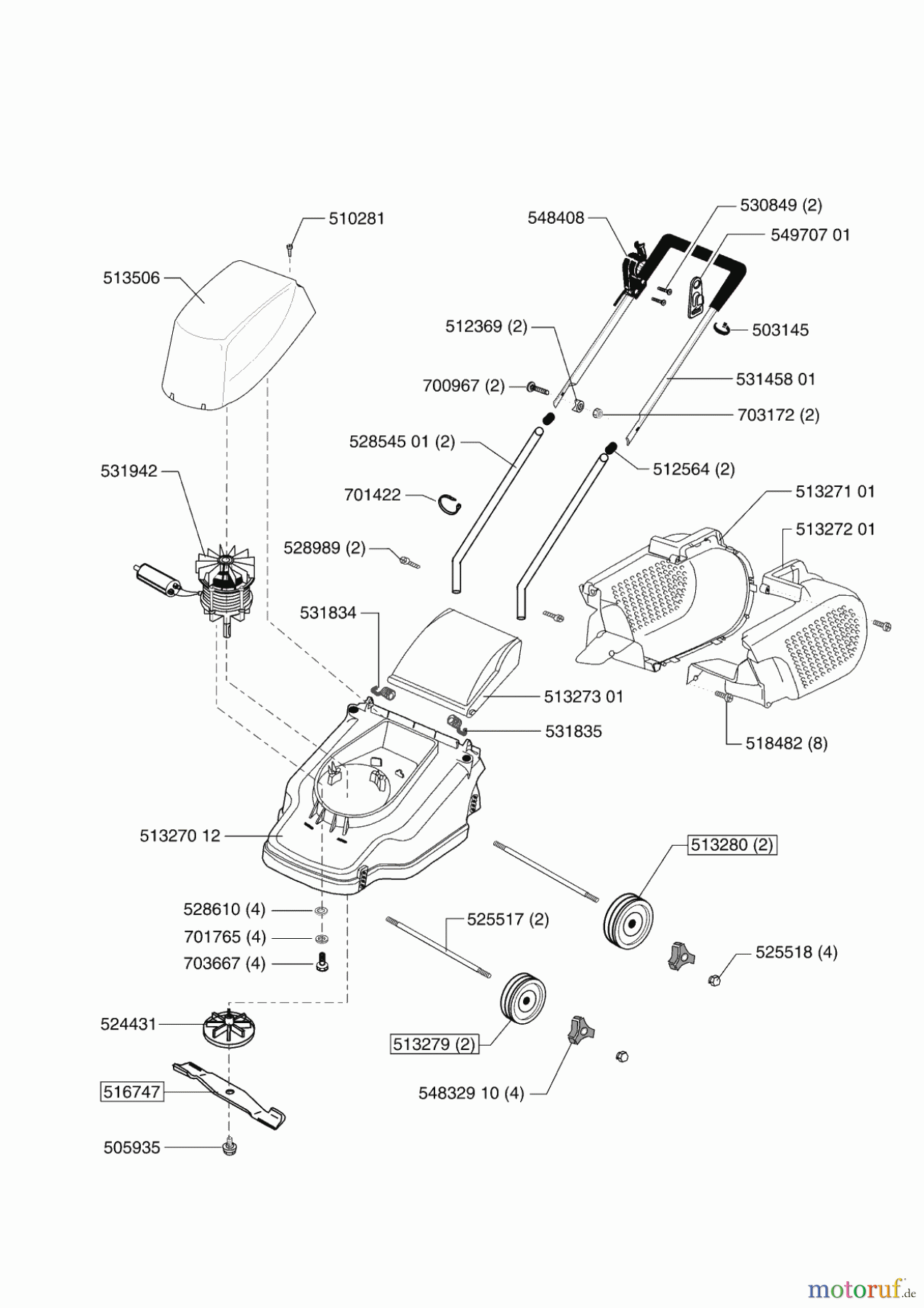  Orion Gartentechnik Elektrorasenmäher 32 E  03/2001 - 04/2002 Seite 1