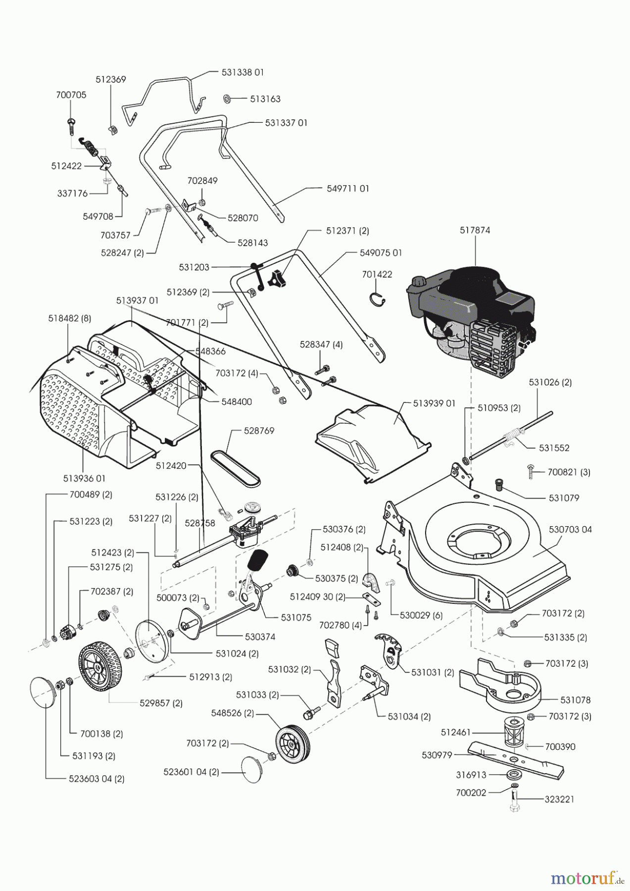 AL-KO Gartentechnik Benzinrasenmäher Economy 46 BR 03/2001 - 01/2003 Seite 1