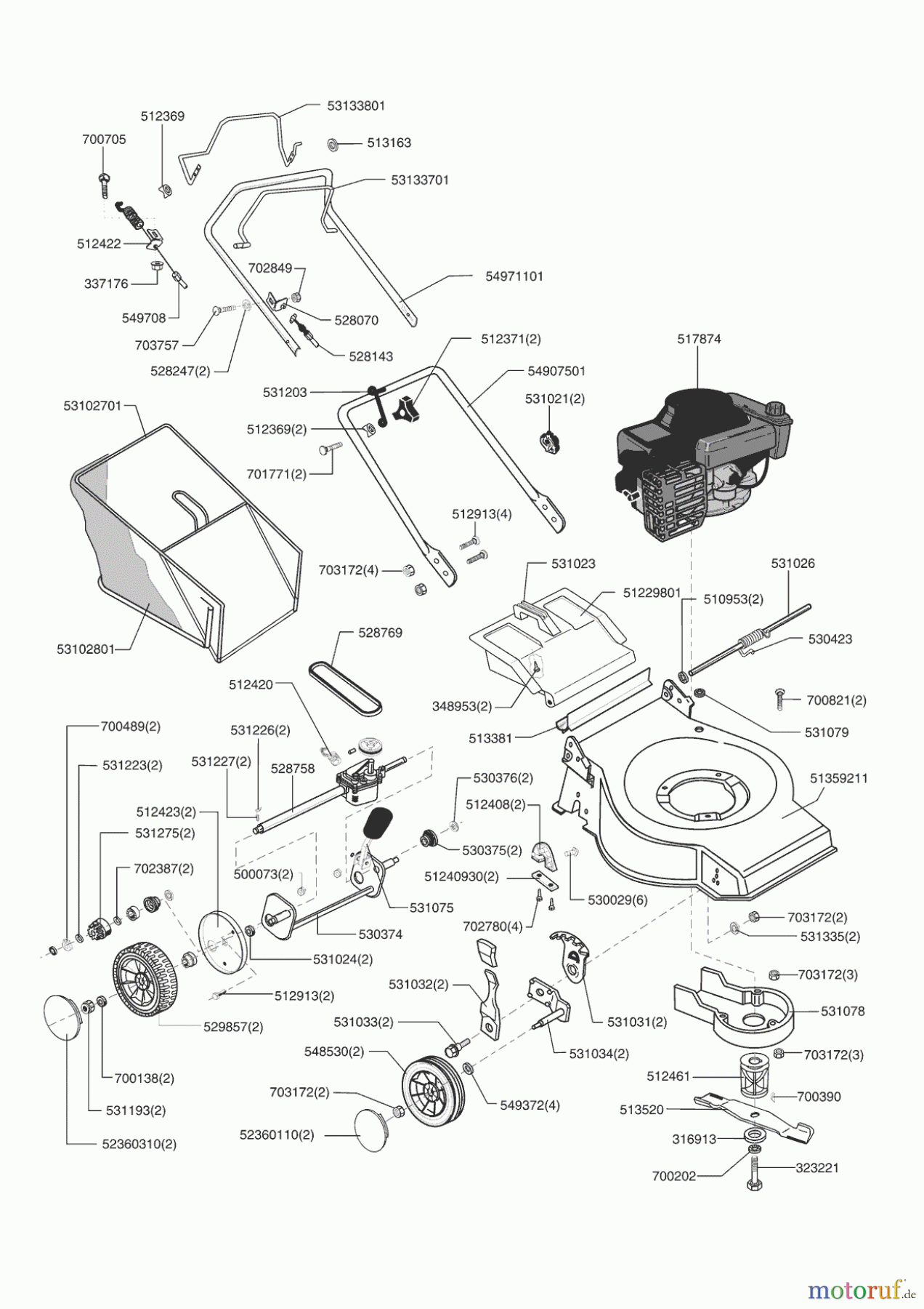 Secura Gartentechnik Benzinrasenmäher 4546 BA ab 04/2001 Seite 1