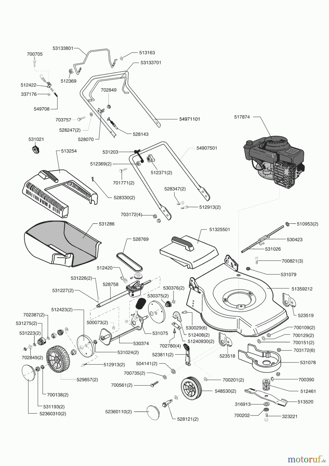  Orion Gartentechnik Benzinrasenmäher 464 SA  ab 04/2001 Seite 1