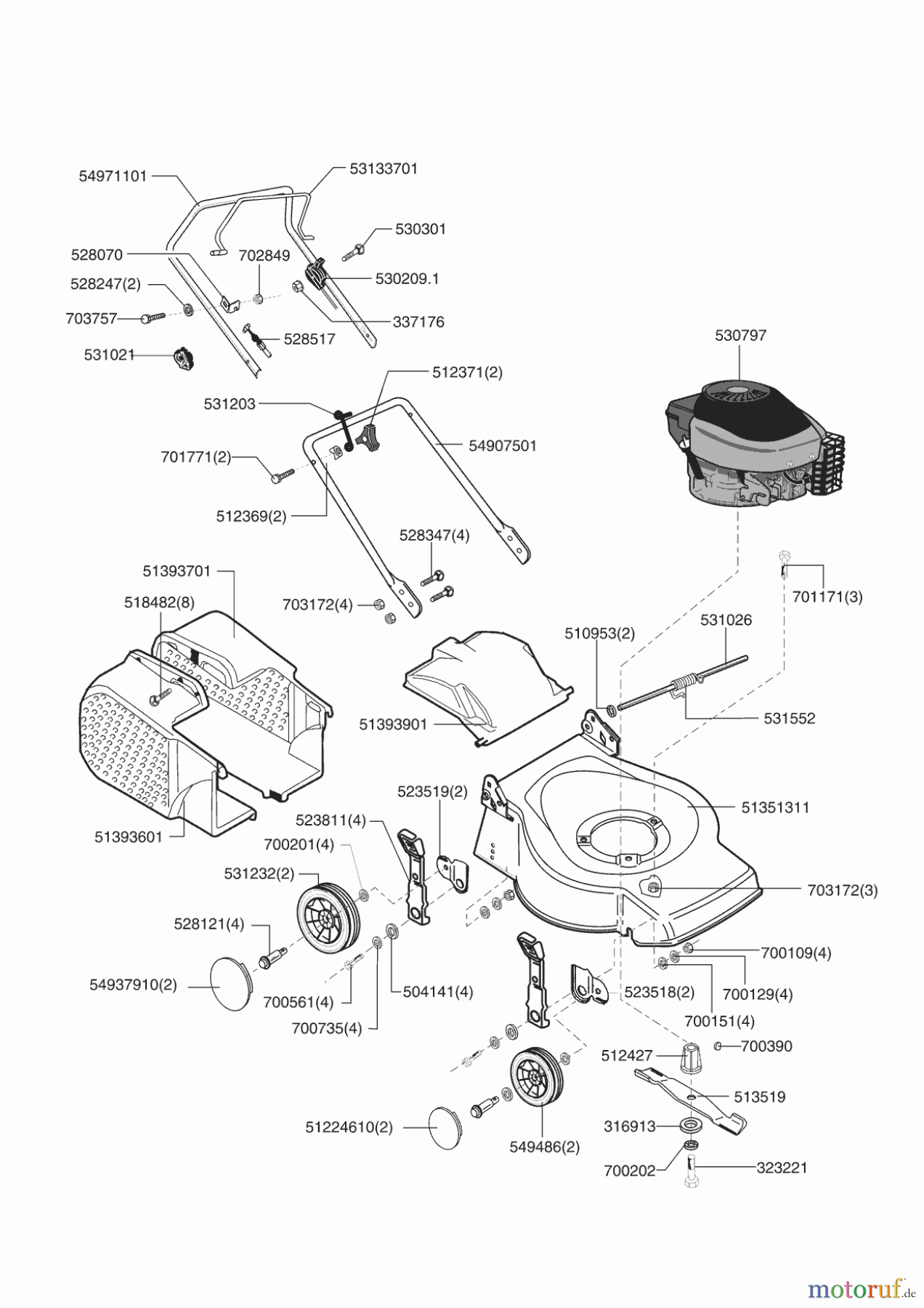 Garden Trend Gartentechnik Benzinrasenmäher MD 40 B Seite 1