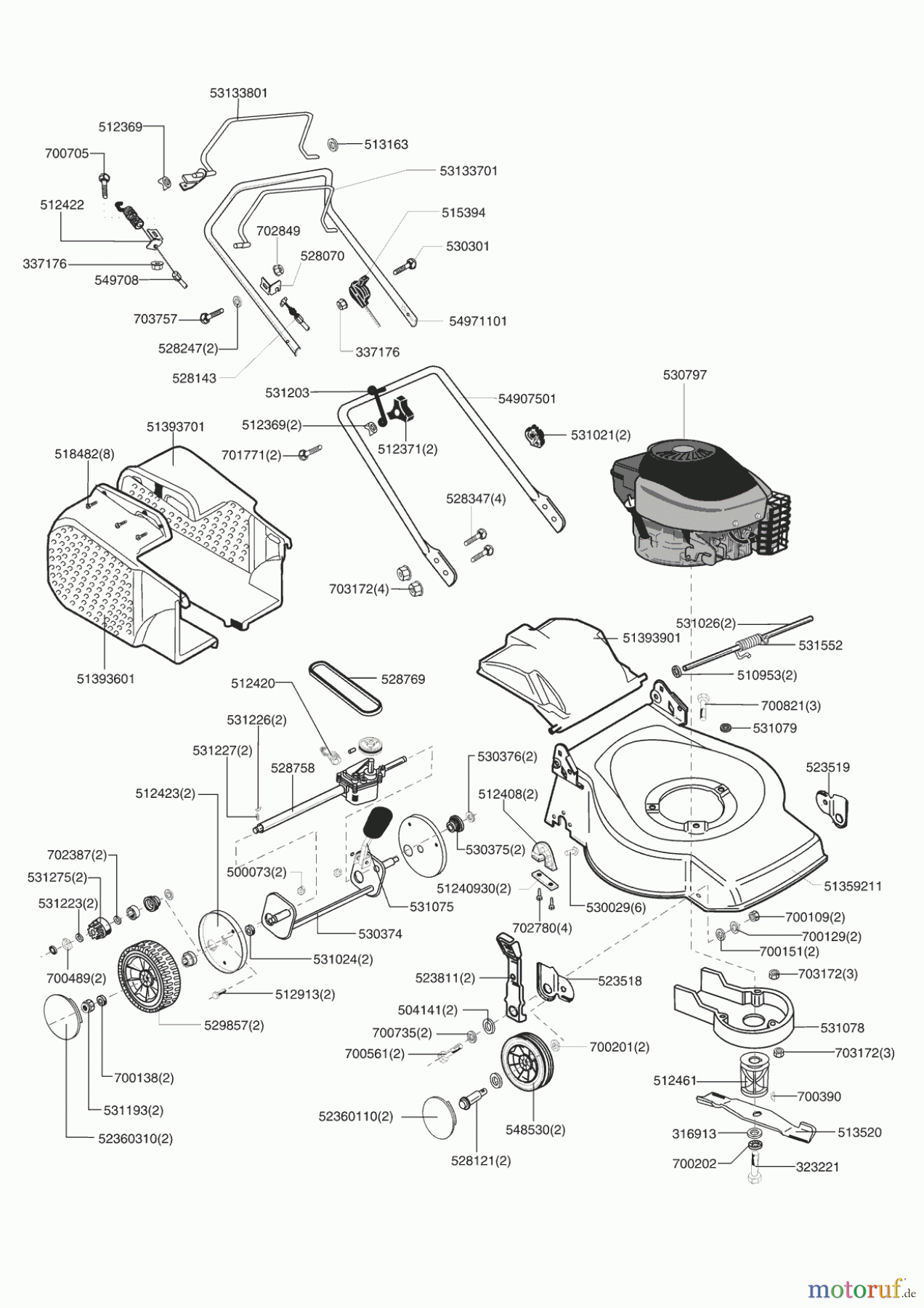 Garden Trend Gartentechnik Benzinrasenmäher MD 46 BR Seite 1
