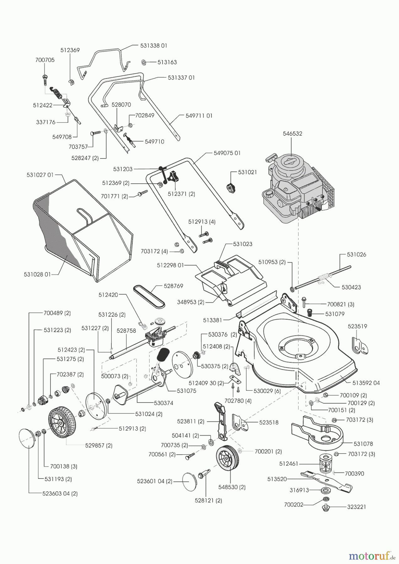 AL-KO Gartentechnik Benzinrasenmäher Orga 480 BR ab 05/2001 Seite 1