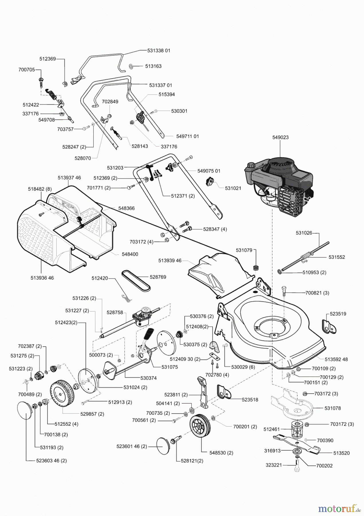 Budget Gartentechnik Benzinrasenmäher BBM 461 R ab 10/2001 Seite 1