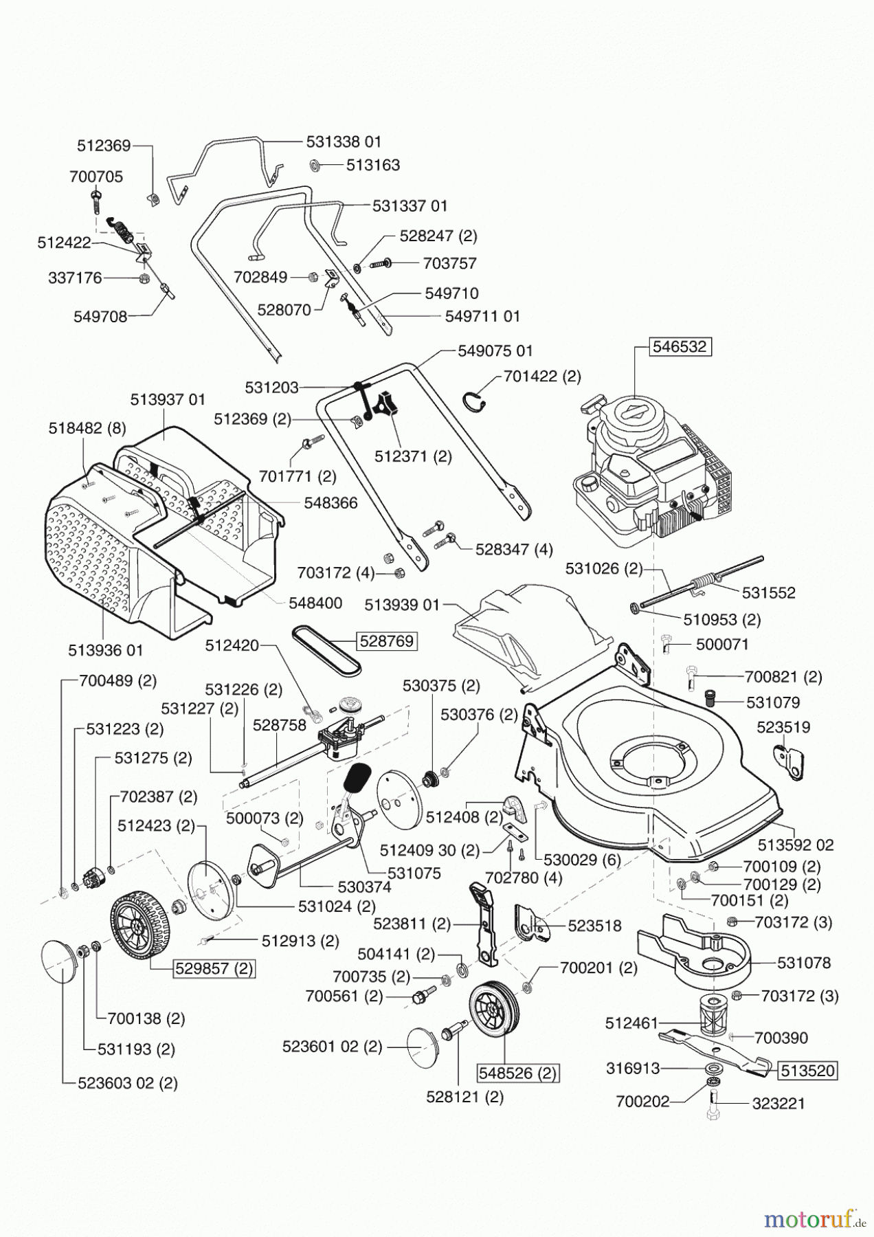 GardensBest Gartentechnik Benzinrasenmäher 46 BR ab 11/2001 Seite 1