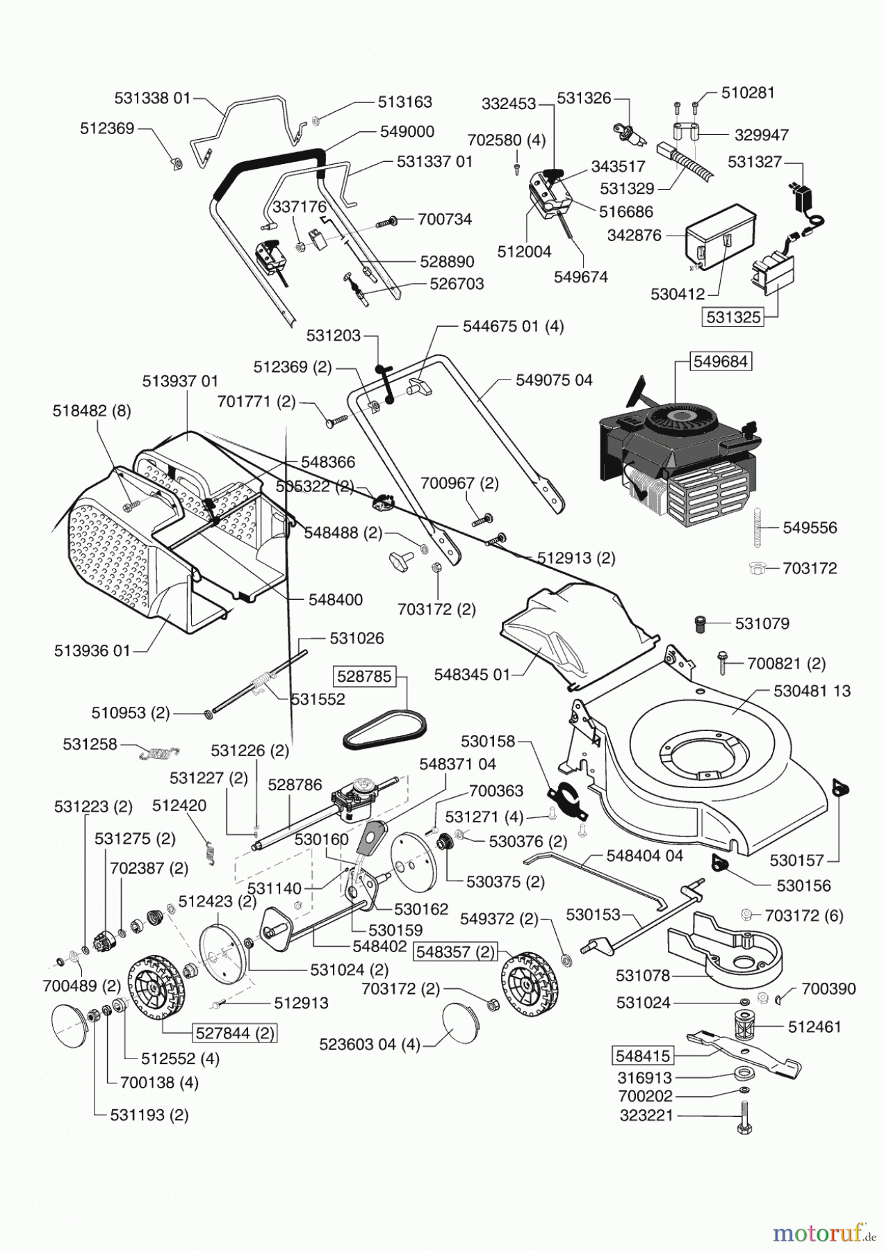 Gardol Gartentechnik Benzinrasenmäher 5255 BRE 03/2002 - 05/2004 Seite 1
