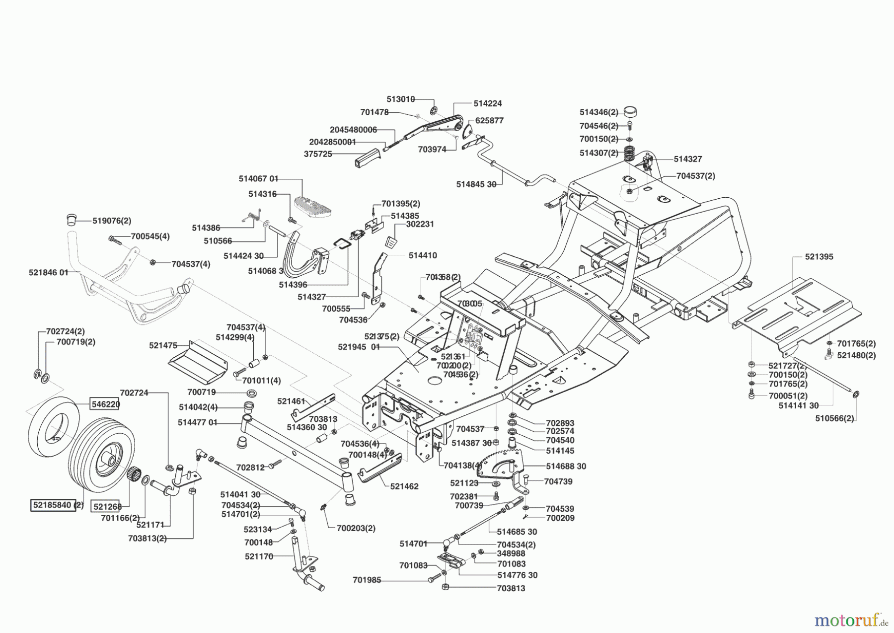 Powerline Gartentechnik Rasentraktor T 15-102 HDS 02/2003 - 10/2003 Seite 2