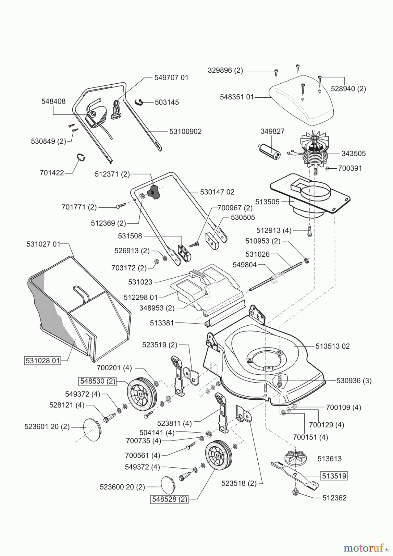 Powerline Gartentechnik Elektrorasenmäher 4000 E 05/2003 - 01/2004 Seite 1