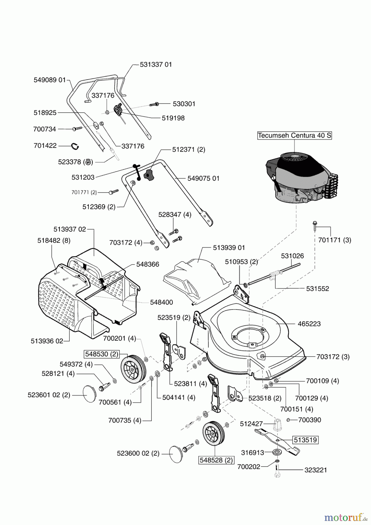 Uniropa Gartentechnik Benzinrasenmäher 40 B ab 06/2003 Seite 1