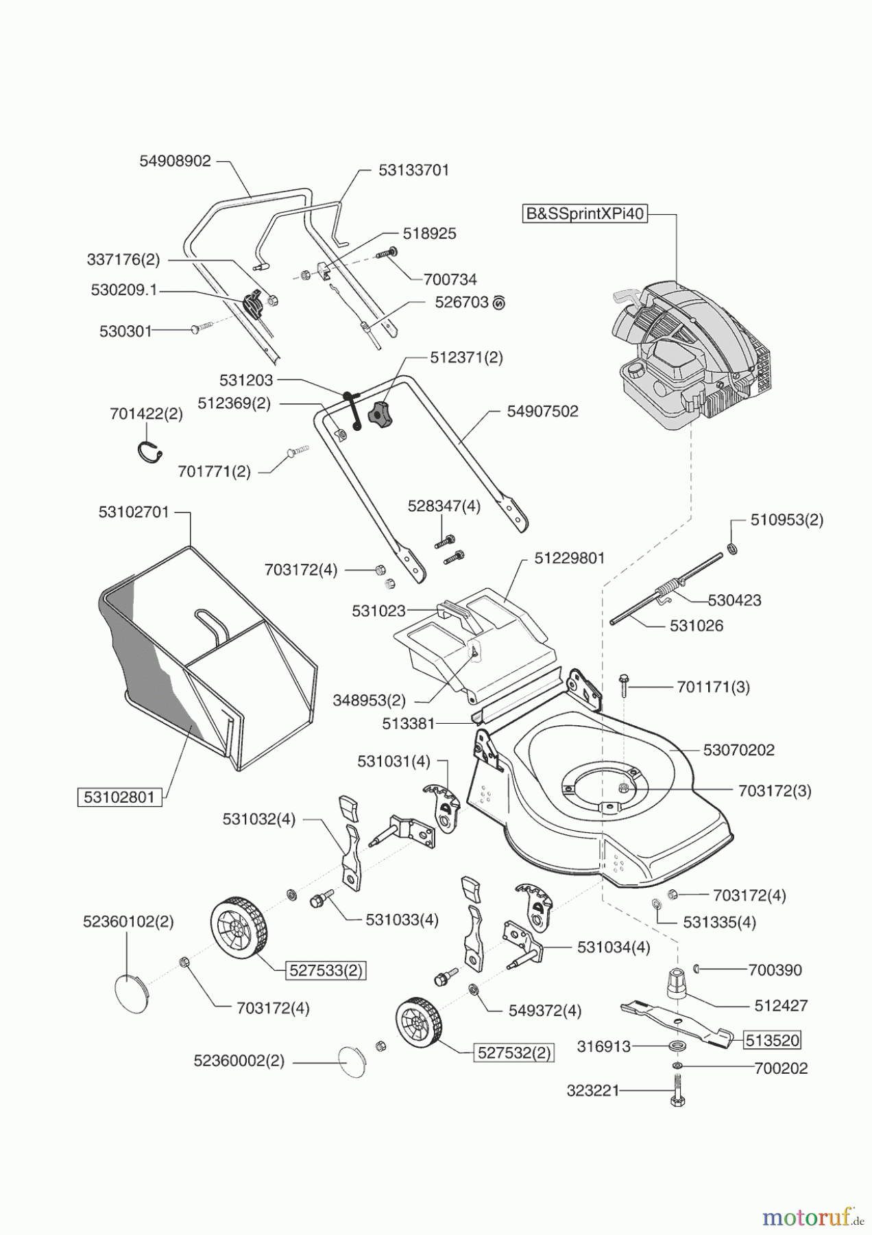  Sigma Gartentechnik Benzinrasenmäher SL 46 B Sprint 40 07/2004 - 06/2006 Seite 1