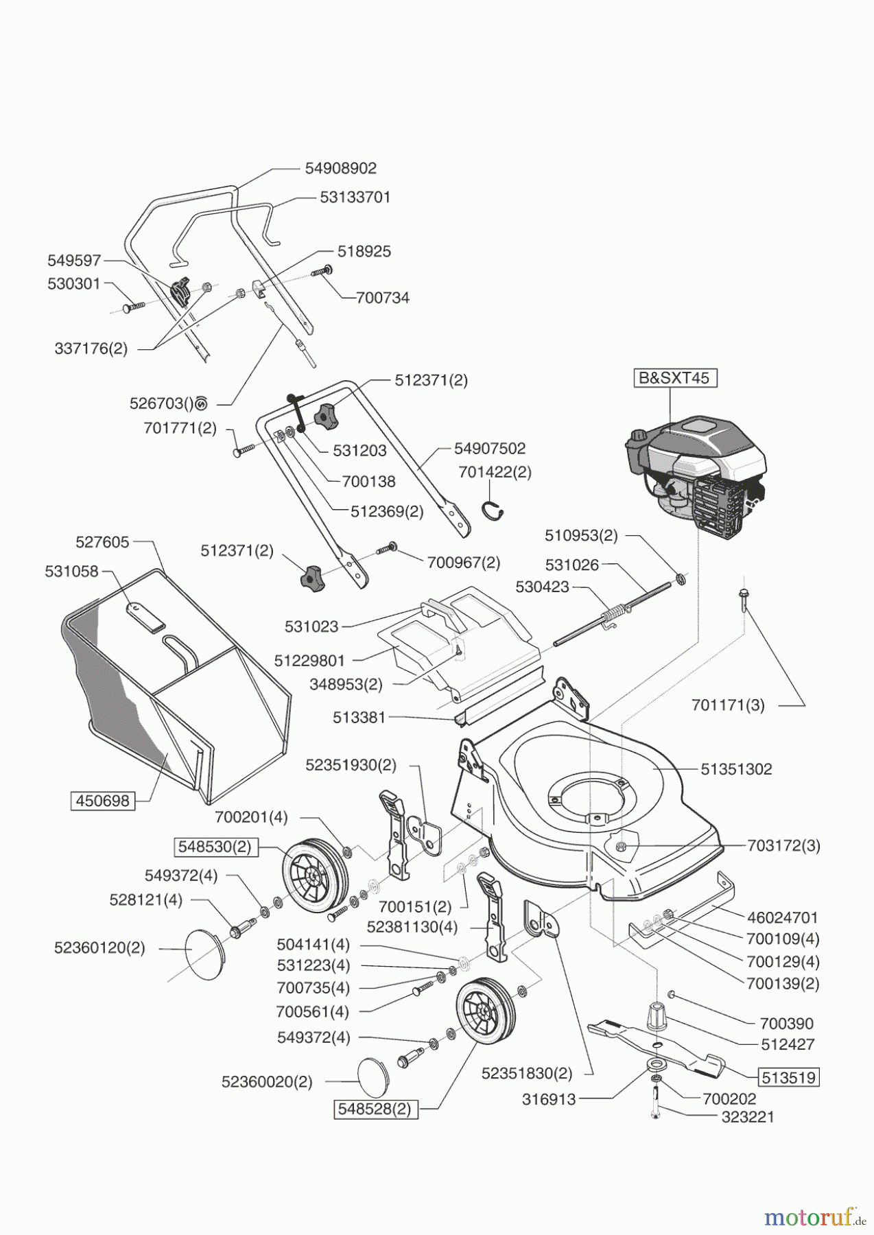 Powerline Gartentechnik Benzinrasenmäher 4000 B 06/2005 - 03/2006 Seite 1