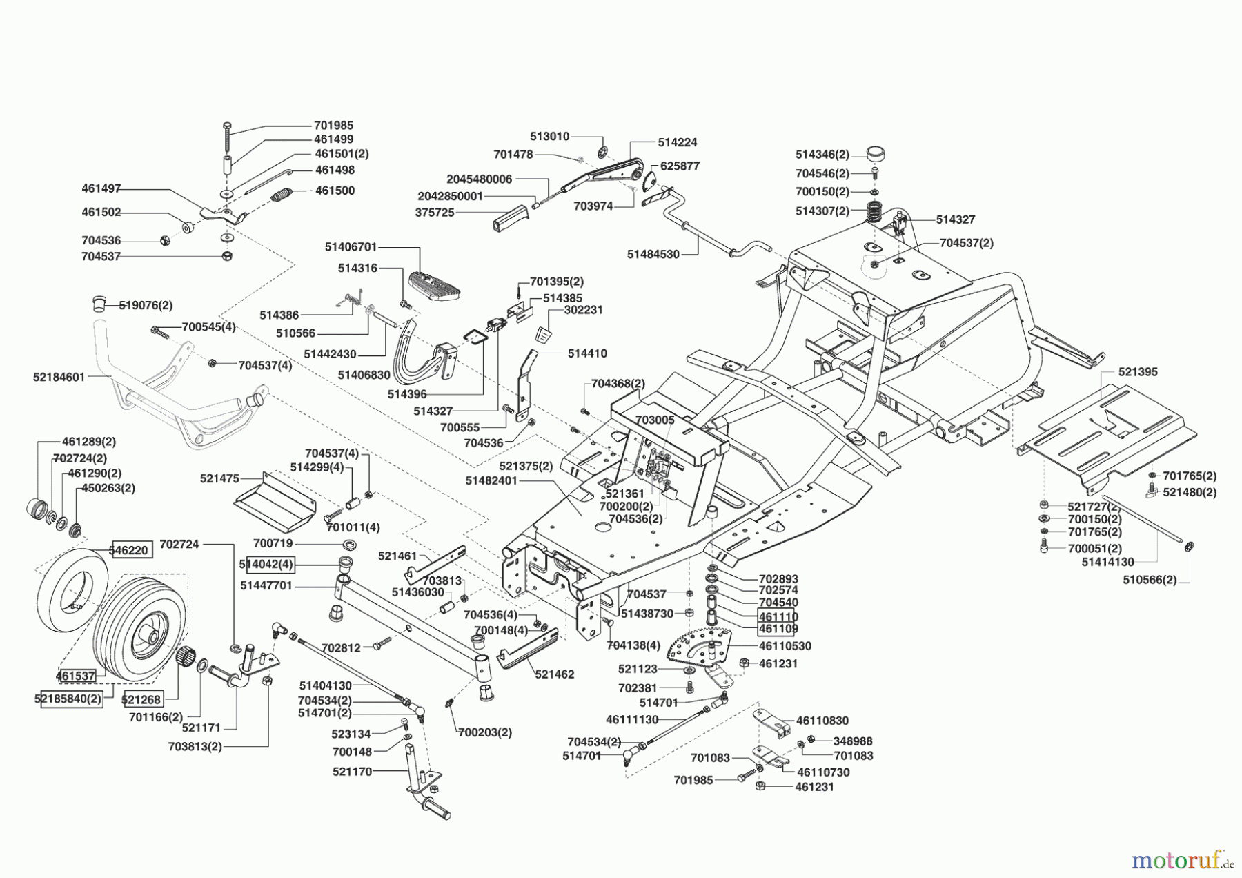 Powerline Gartentechnik Rasentraktor T 15-102 HD 07/2005 - 10/2007 Seite 2