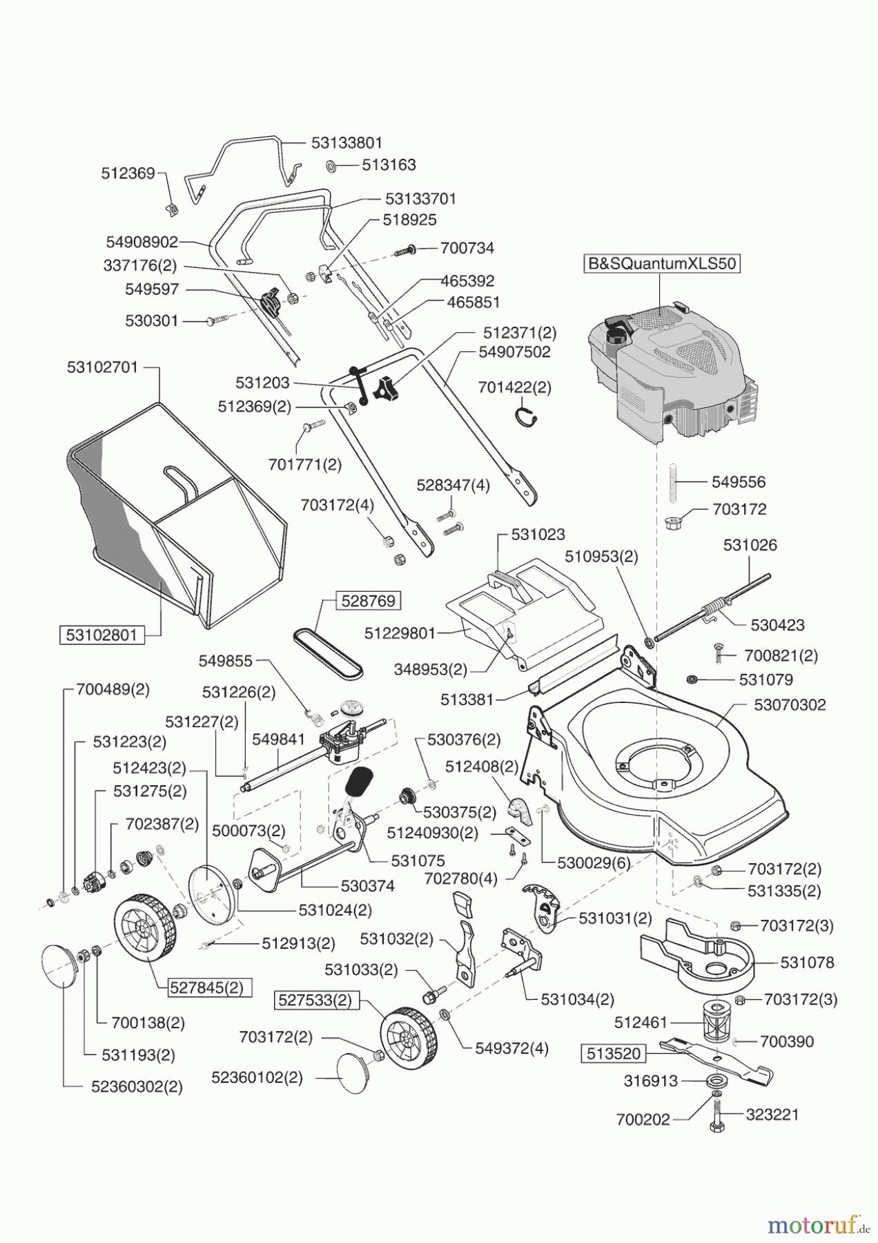  AL-KO Gartentechnik Benzinrasenmäher LTS 448 S 5HP 12/2005 - 05/2009 Seite 1