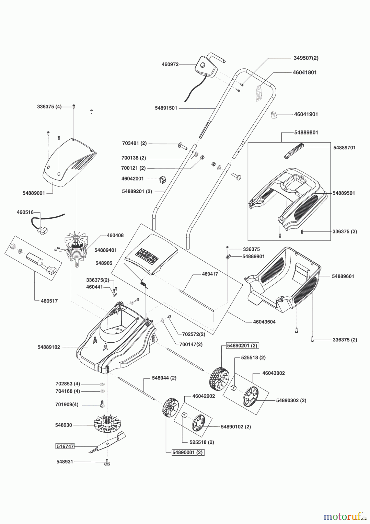 GO/ON Gartentechnik Elektrorasenmäher 0932 (CH) Seite 1