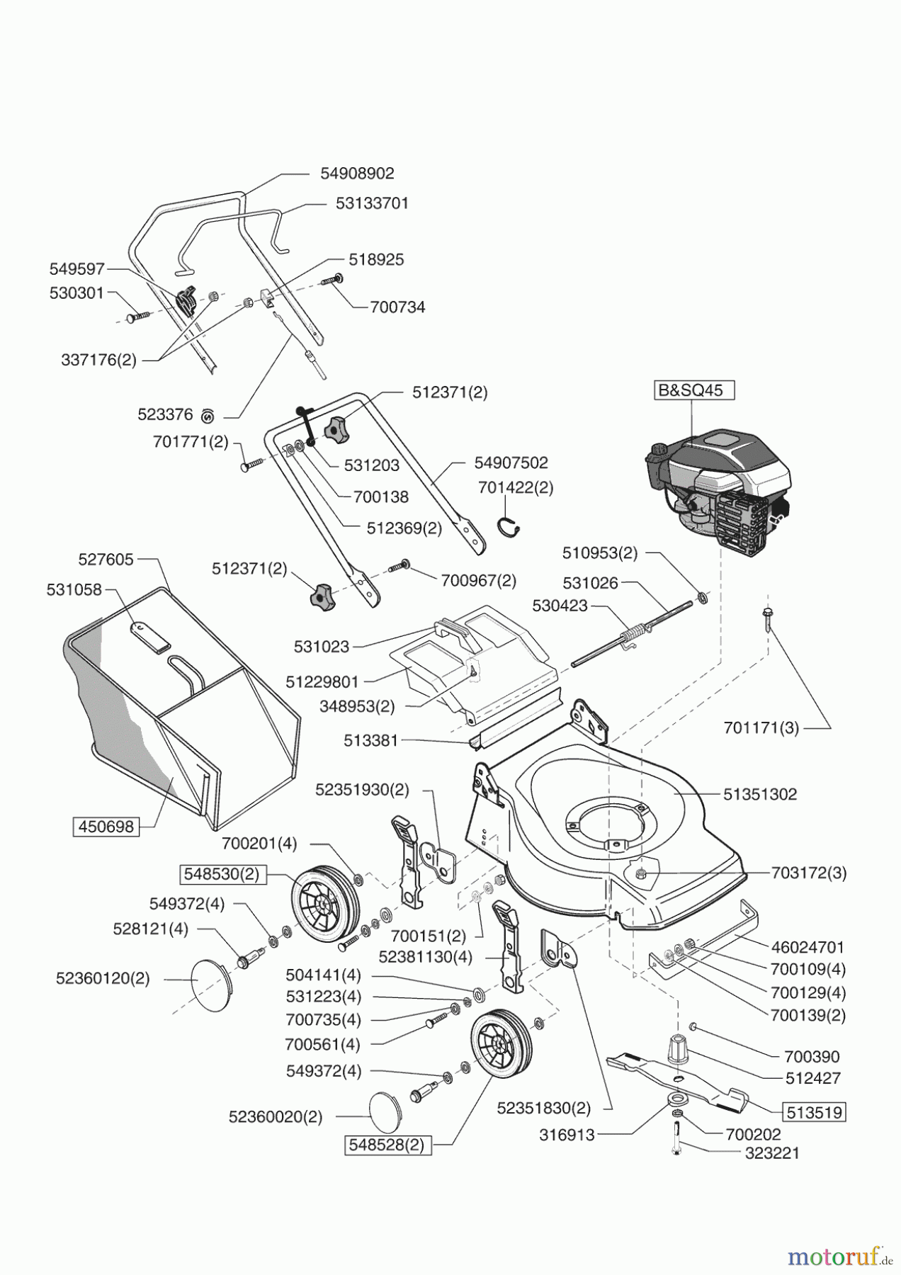 Powerline Gartentechnik Benzinrasenmäher 4000 B  ab 01/2006 Seite 1