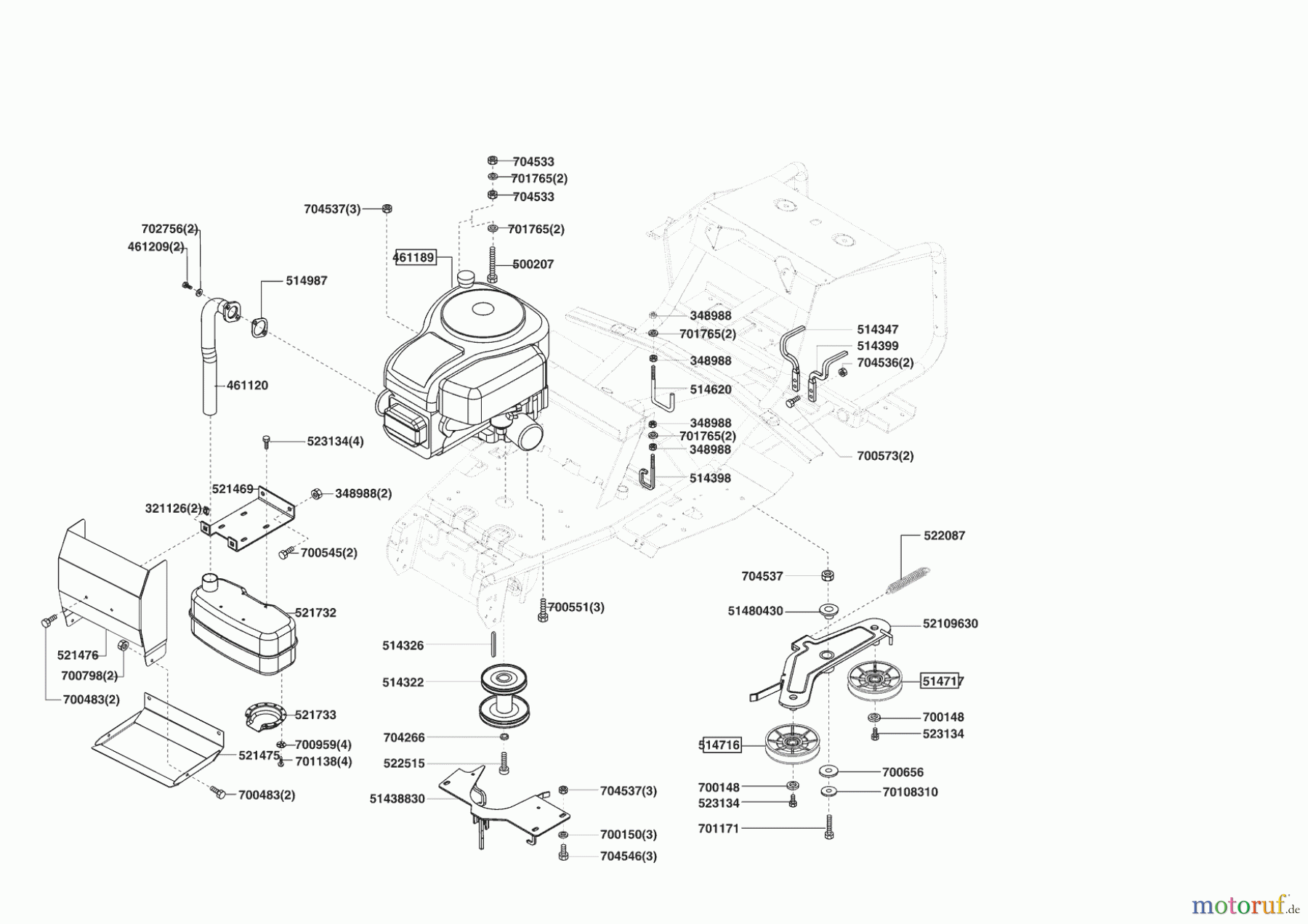  Powerline Gartentechnik Rasentraktor T 13-74 ab 03/2006 Seite 4