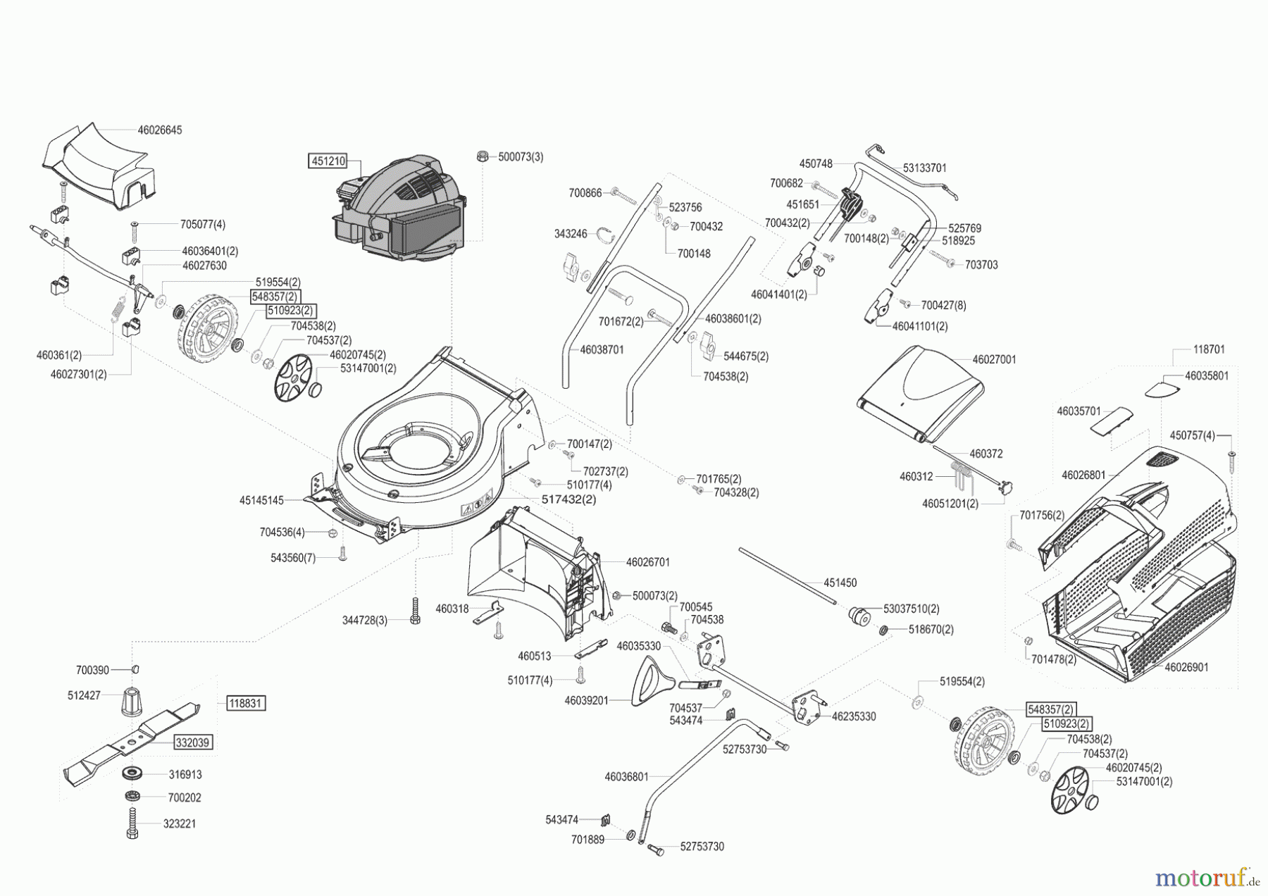  AL-KO Gartentechnik Benzinrasenmäher 47 BH PROFI LINE 03/2006 - 10/2007 Seite 1