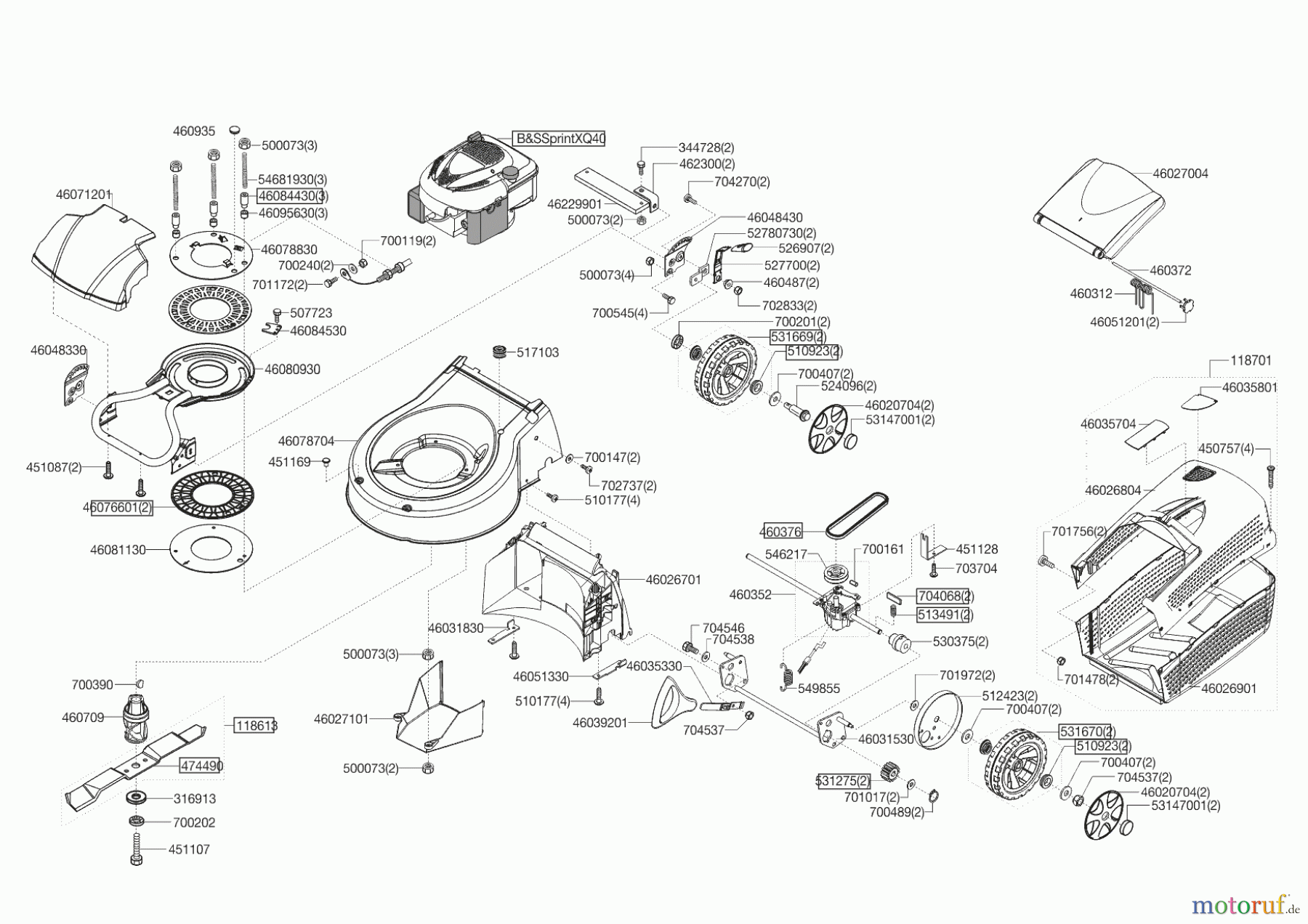  AL-KO Gartentechnik Benzinrasenmäher Vario 470 BR  ab 07/2006 Seite 1