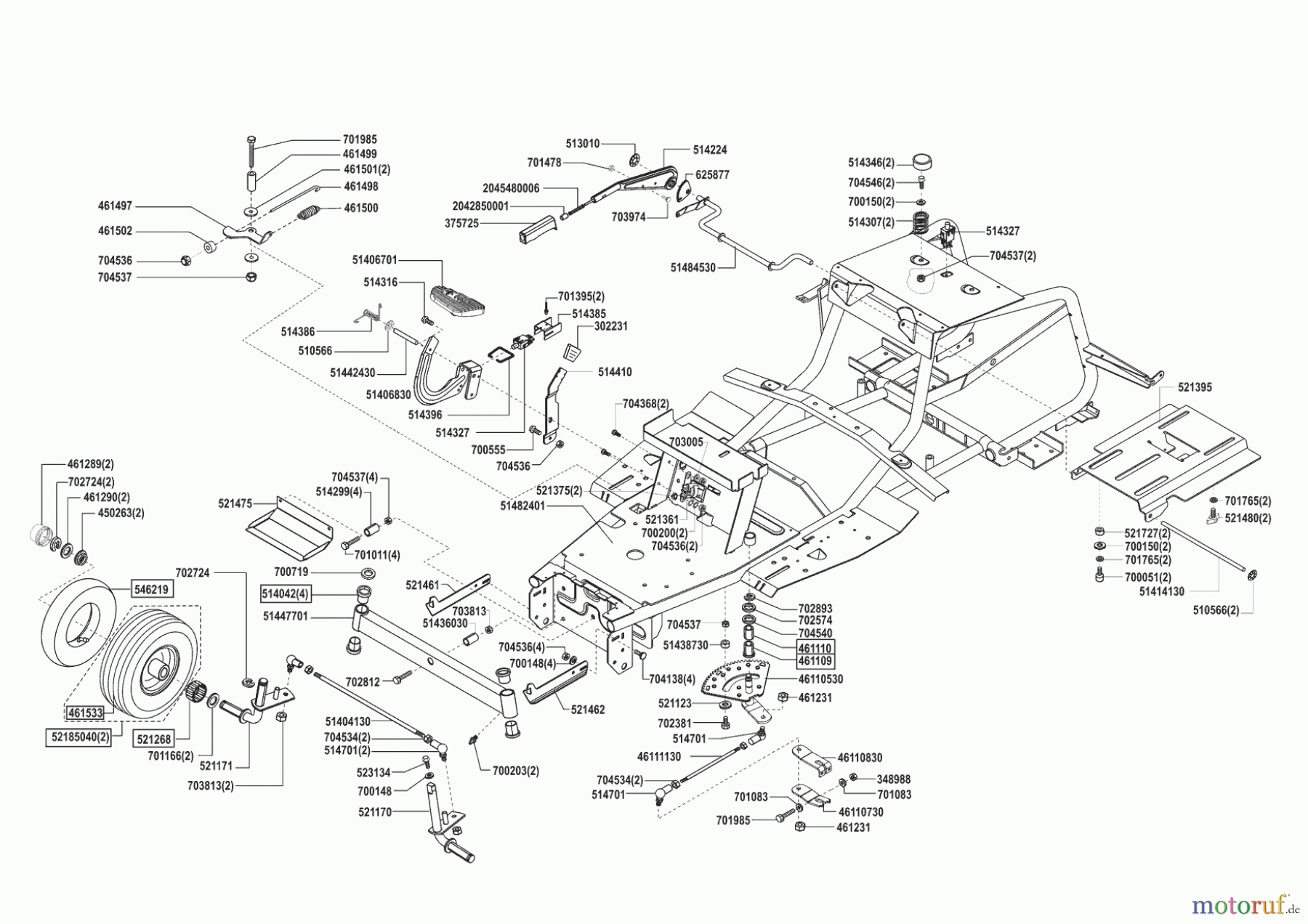 Powerline Gartentechnik Rasentraktor T 13-92 SP 08/2006 - 10/2007 Seite 2