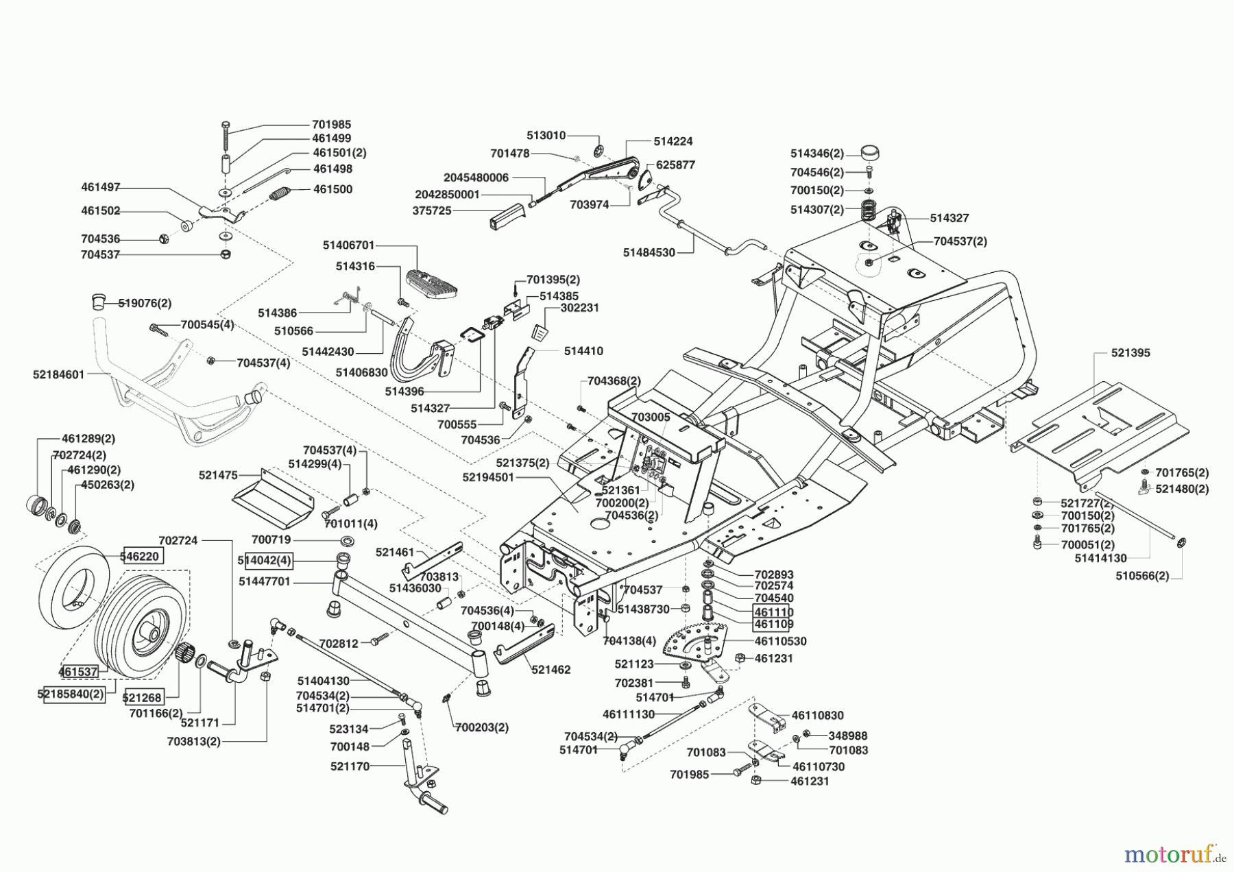 Powerline Gartentechnik Rasentraktor T 15-102 HDS BIO-COMBI 11/2006 - 10/2007 Seite 2