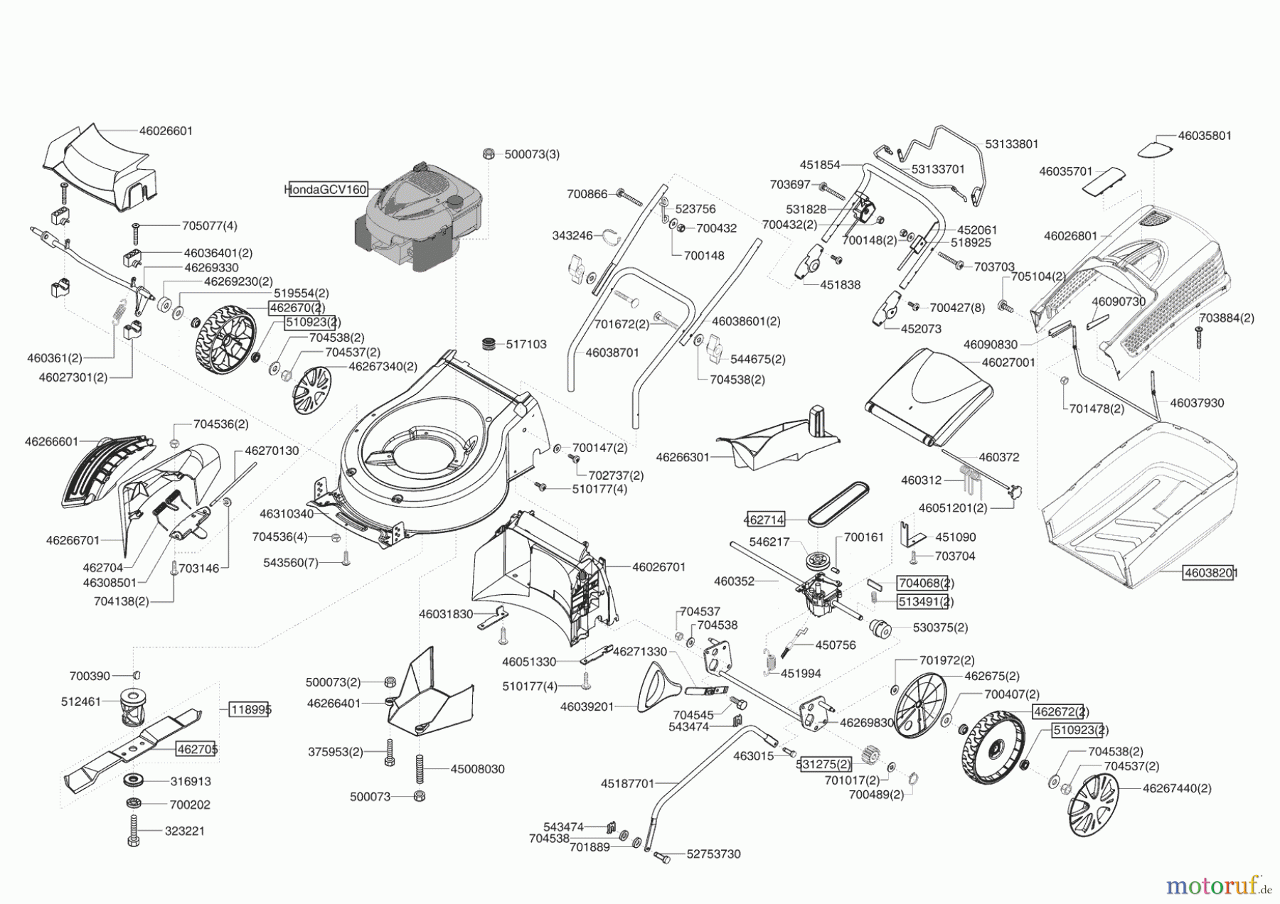  AL-KO Gartentechnik Benzinrasenmäher EASY-MOW 5200 HIGH WHEELER 12/2006 - 03/2007 Seite 1