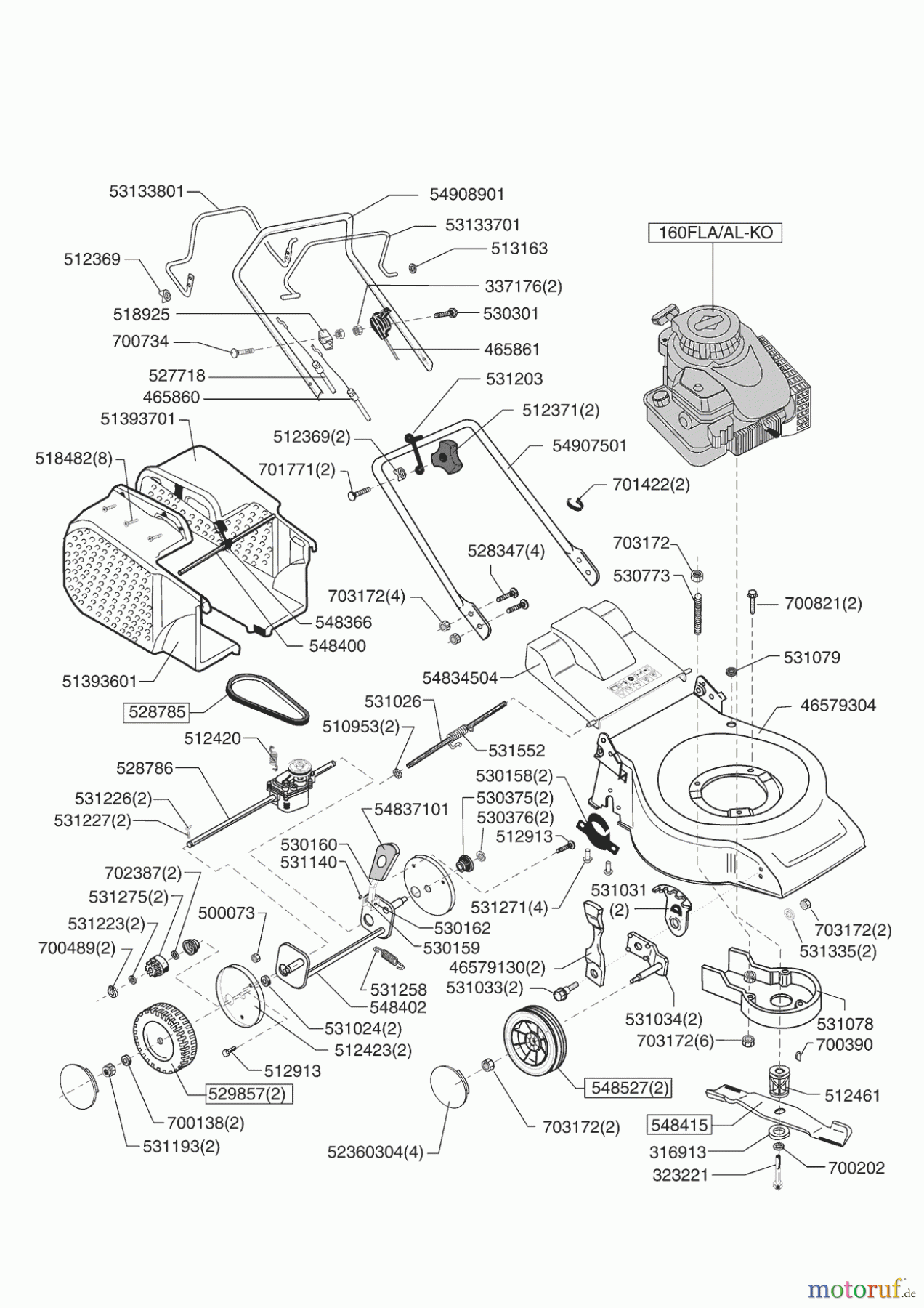  AL-KO Gartentechnik Benzinrasenmäher CLASSIC 51 BR (AL-KO OHV)  04/2007 - 05/2009 Seite 1