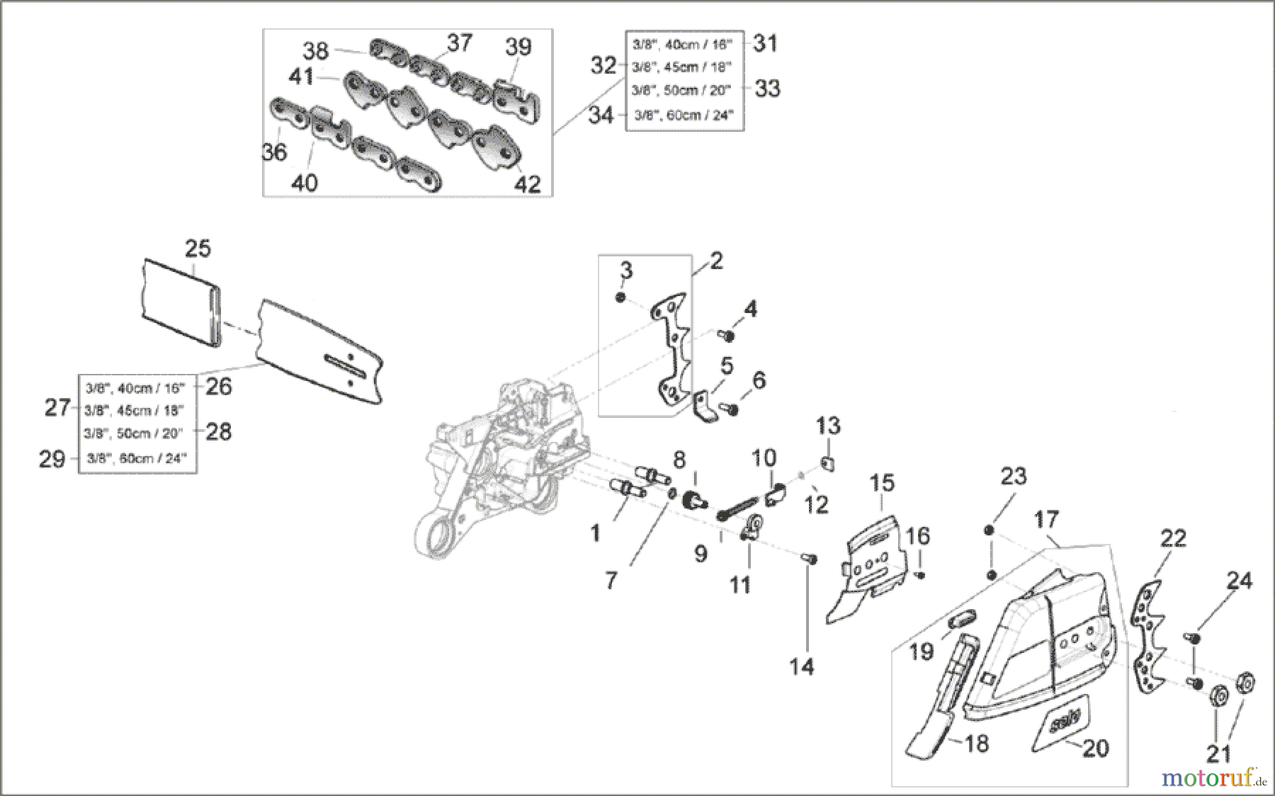  Solo by AL-KO Gartentechnik Kettensägen 675 ET 052007 Druck 9 675 700 05/2007 [SN: ET 052007 Druck 9 675 700] - 06/2008 [SN: ET 062008 Druck 9 675 702] Seite 6