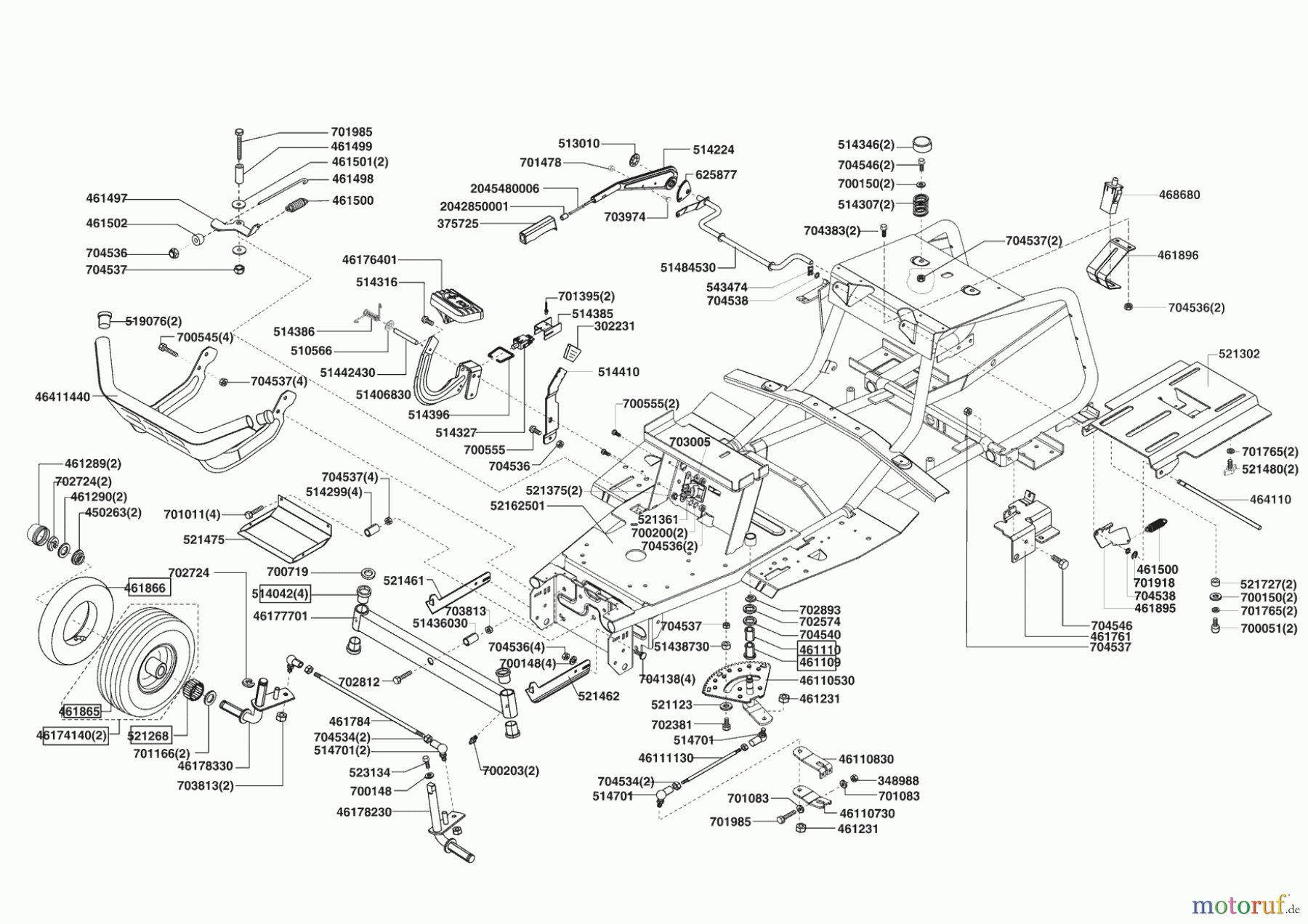 Powerline Gartentechnik Rasentraktor T 20-102 HDE 10/2007 - 03/2009 Seite 2