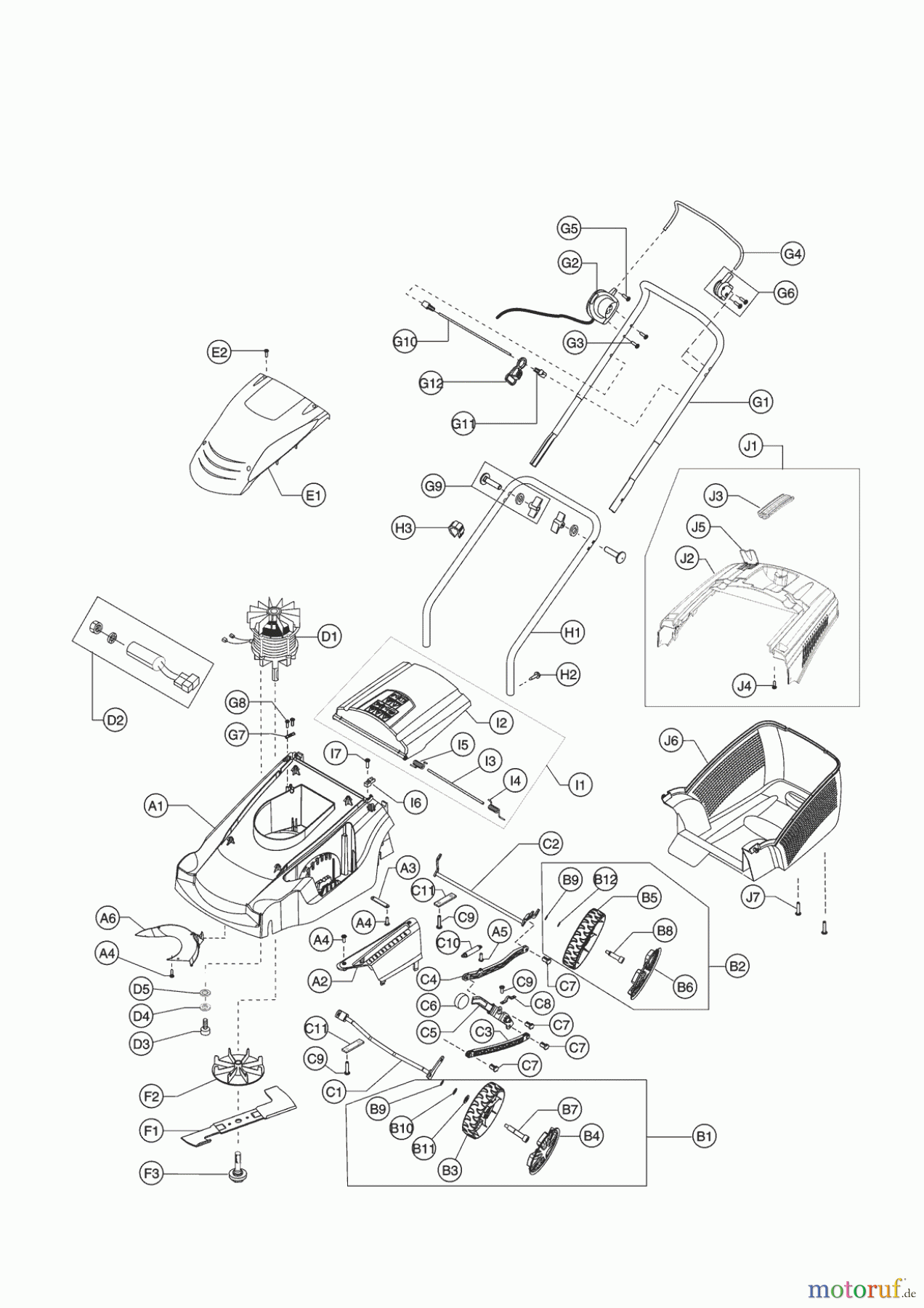 Migros Gartentechnik Elektrorasenmäher EH 34 PROFI LINE Seite 1